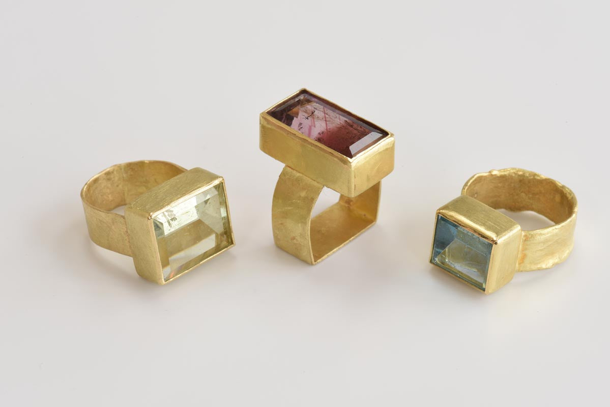 Gold Stone Rings