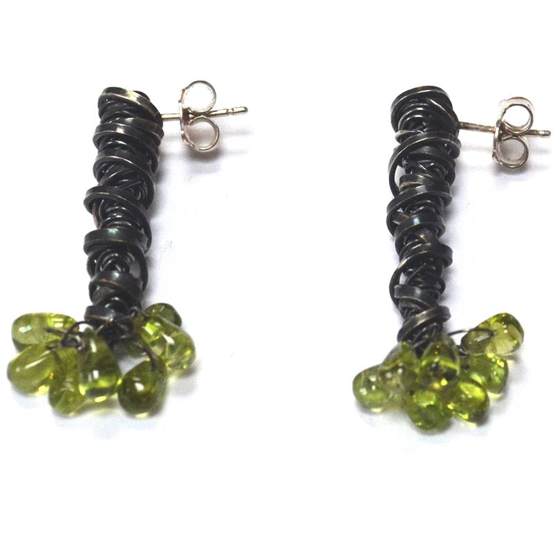 Peridot Tornado Stud Earrings