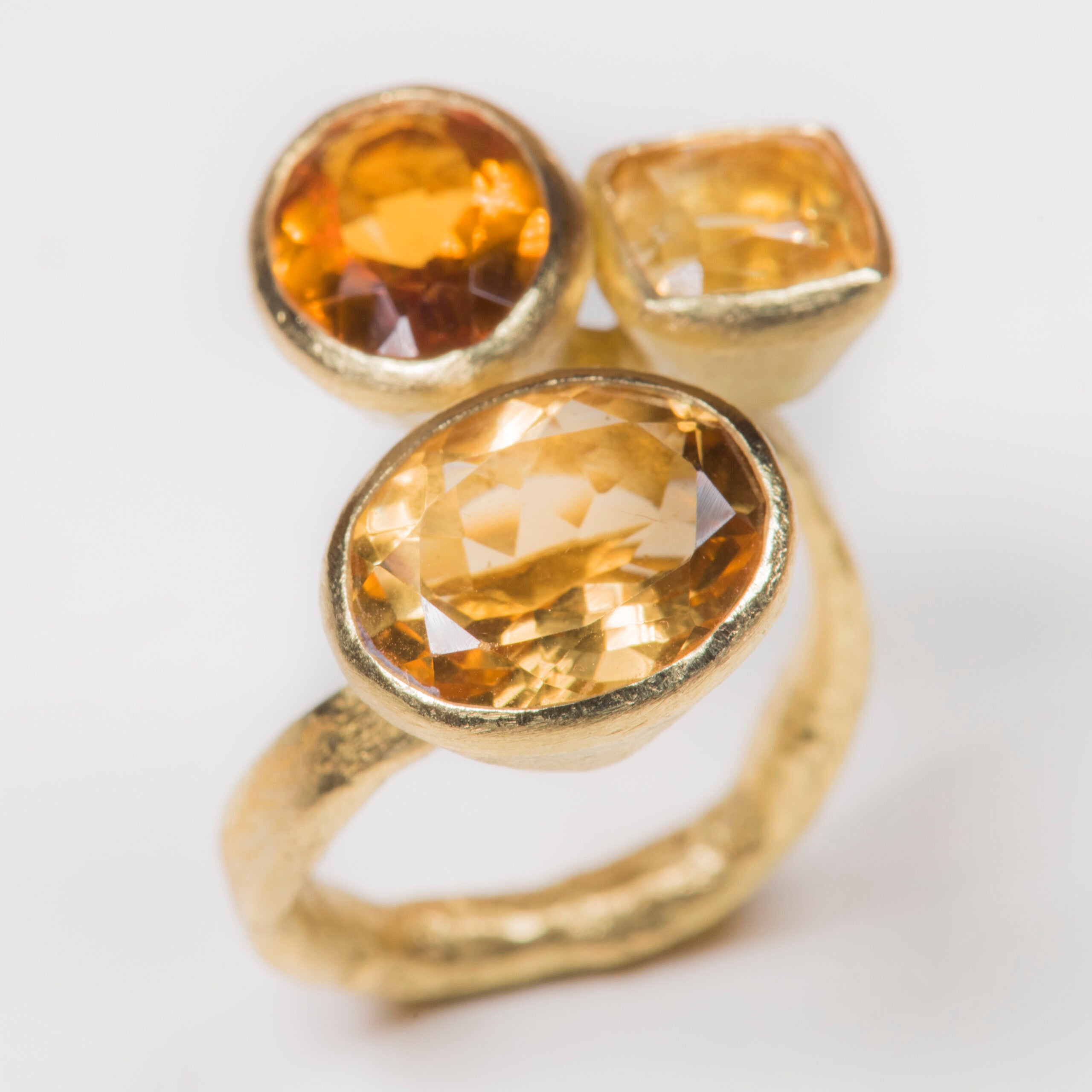 Triple Citrine Cluster Ring by Disa Allsopp