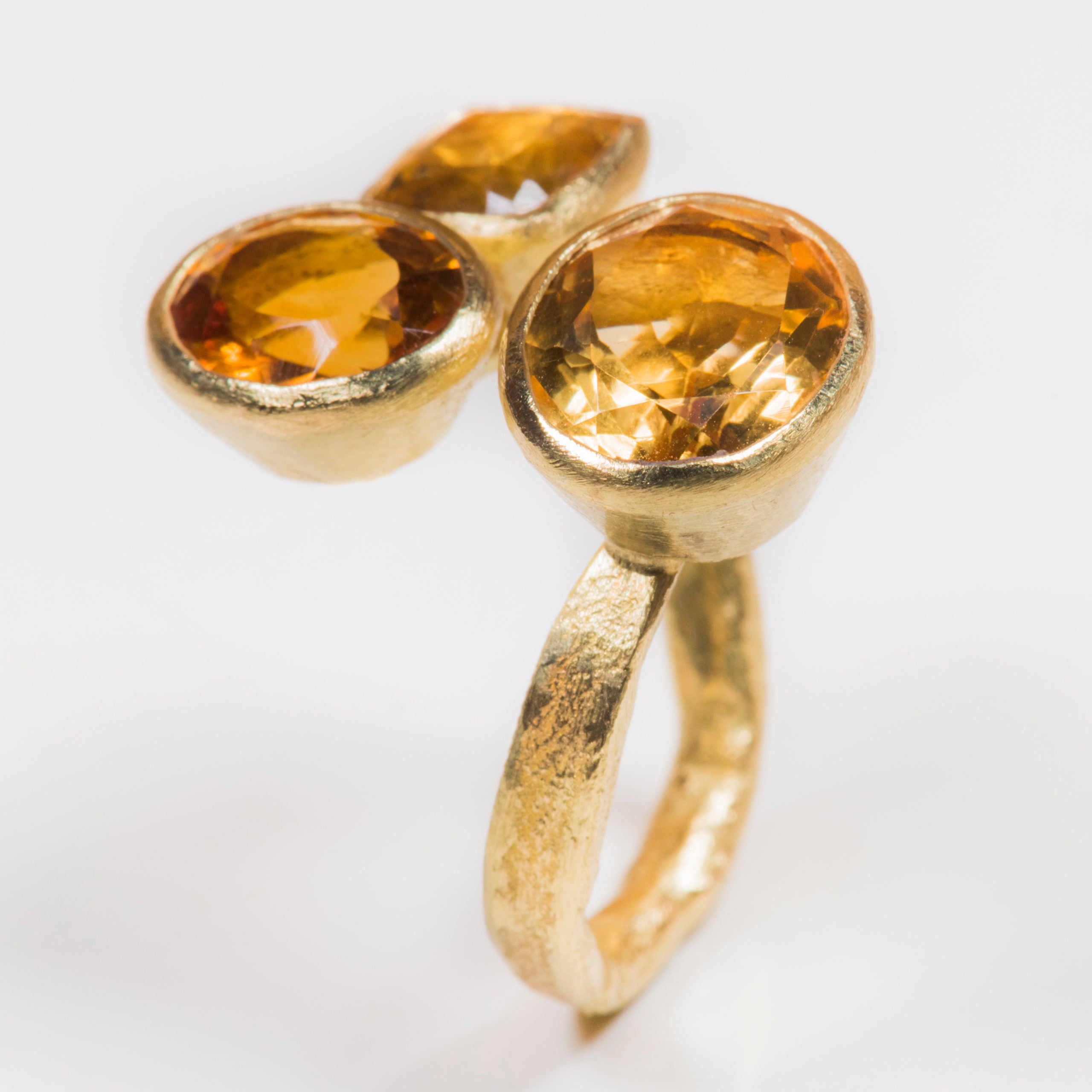Triple Citrine Cluster Ring by Disa Allsopp
