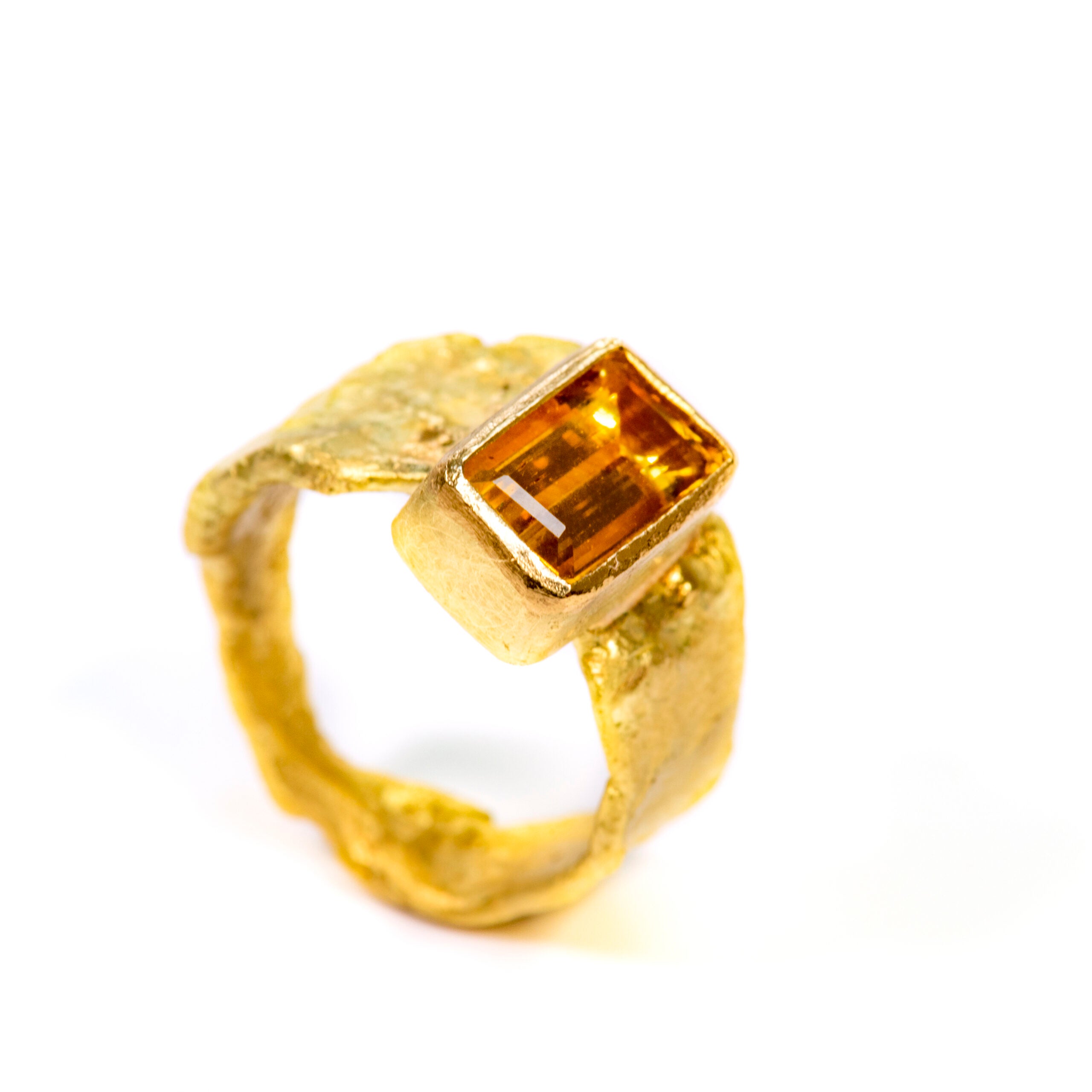 Yellow Beryl 18k Gold Wide Ring by Disa Allsopp