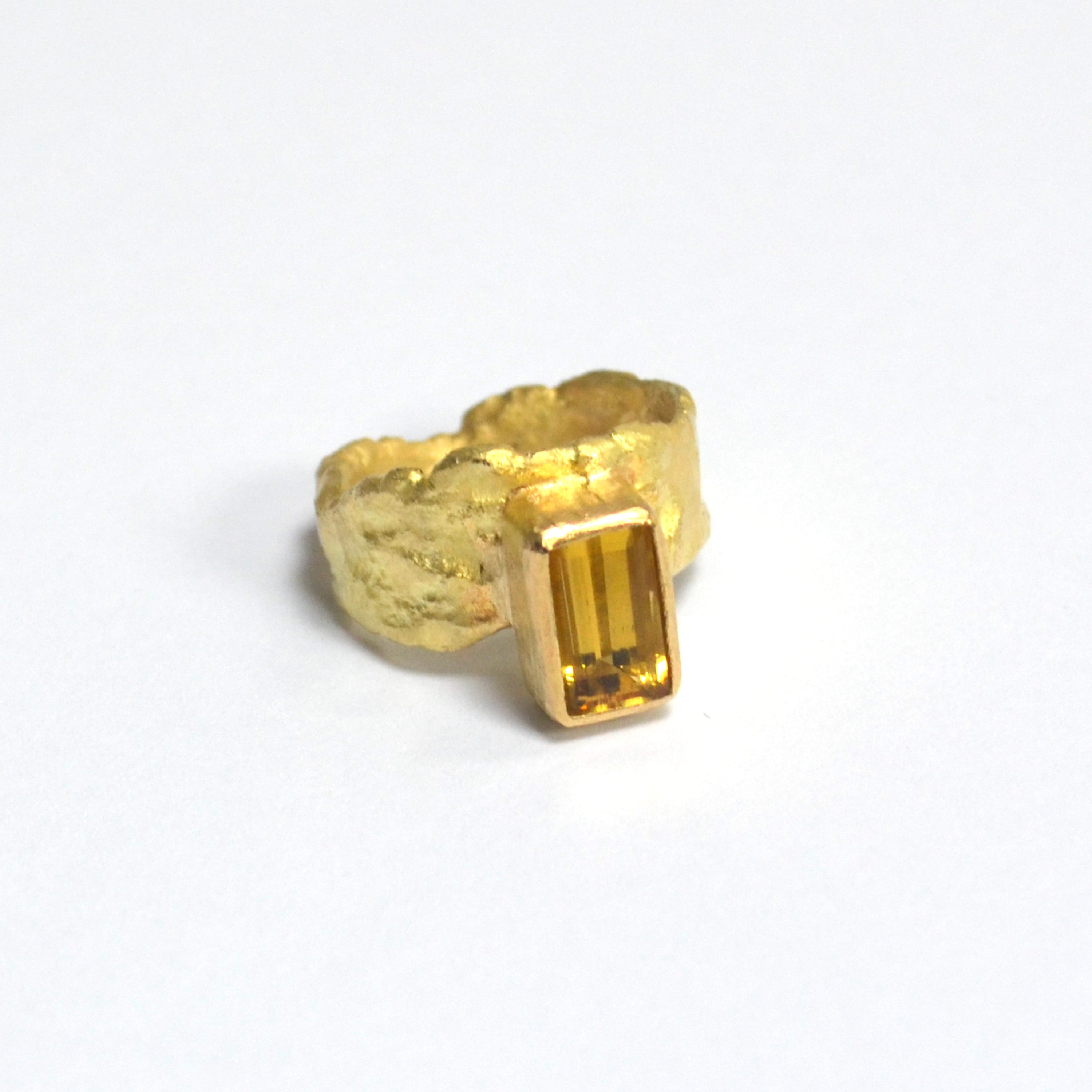 Yellow Beryl 18k Gold Wide Ring by Disa Allsopp