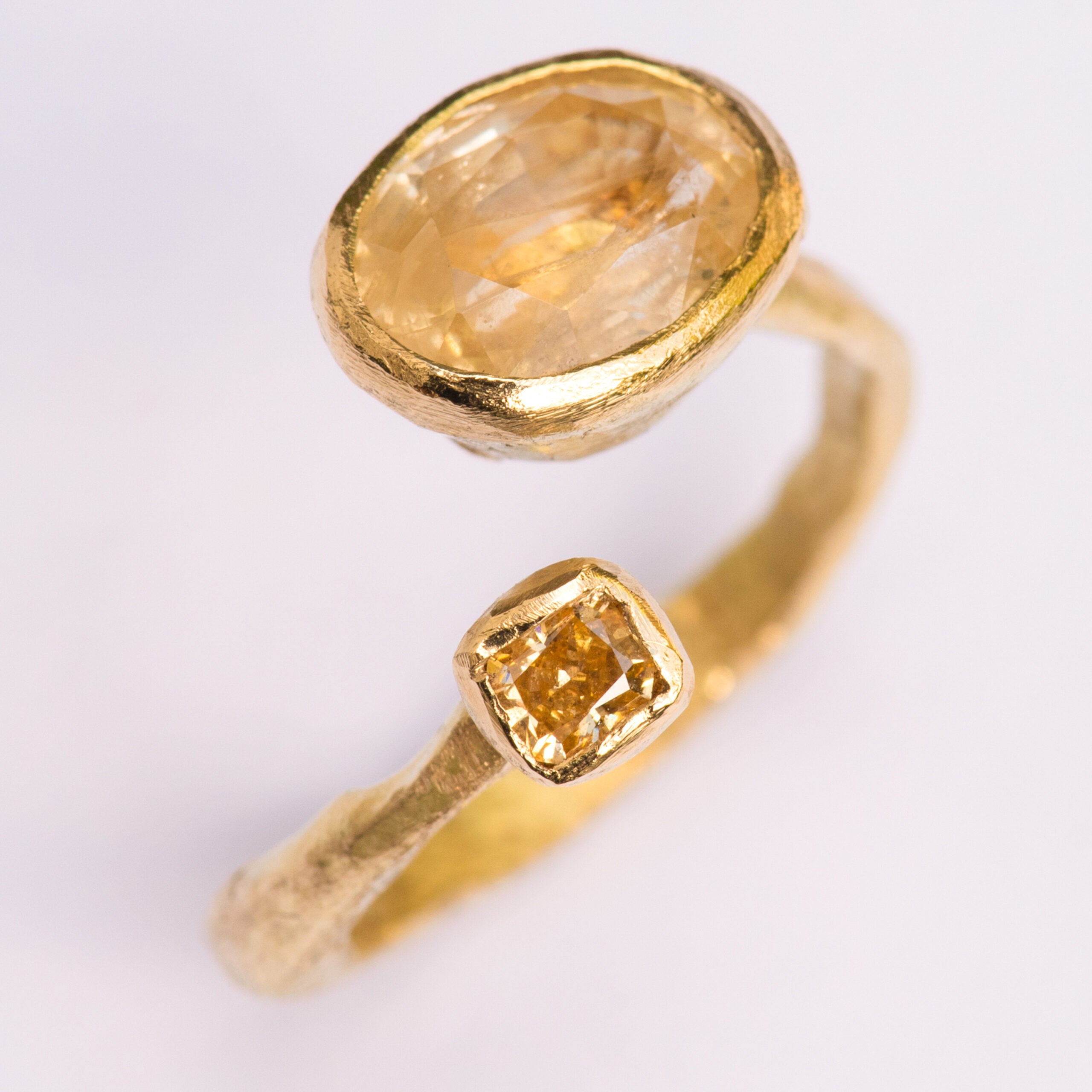 Yellow Sapphire & Diamond 18k Gold Ring by Disa Allsopp