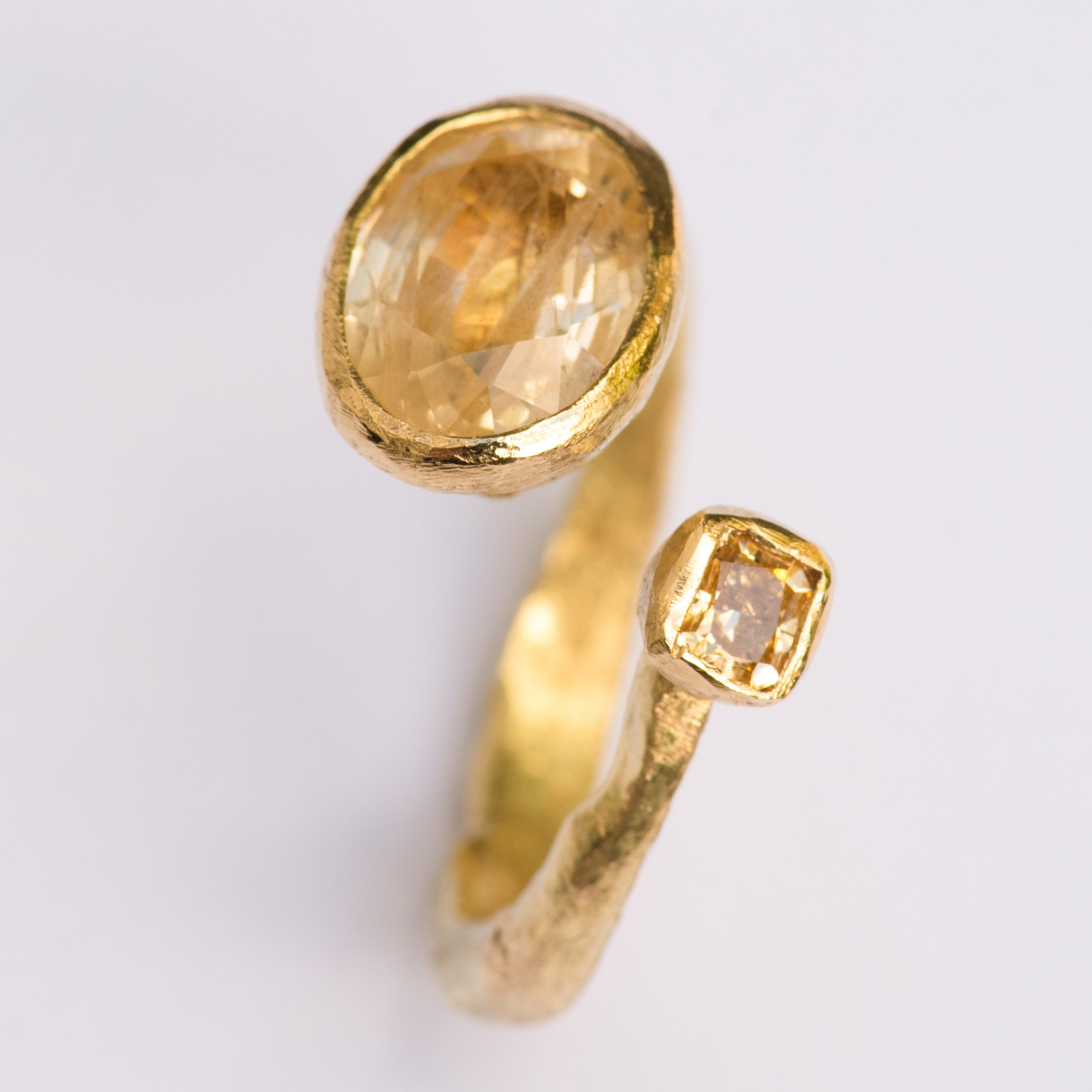 Yellow Sapphire & Diamond 18k Gold Ring by Disa Allsopp