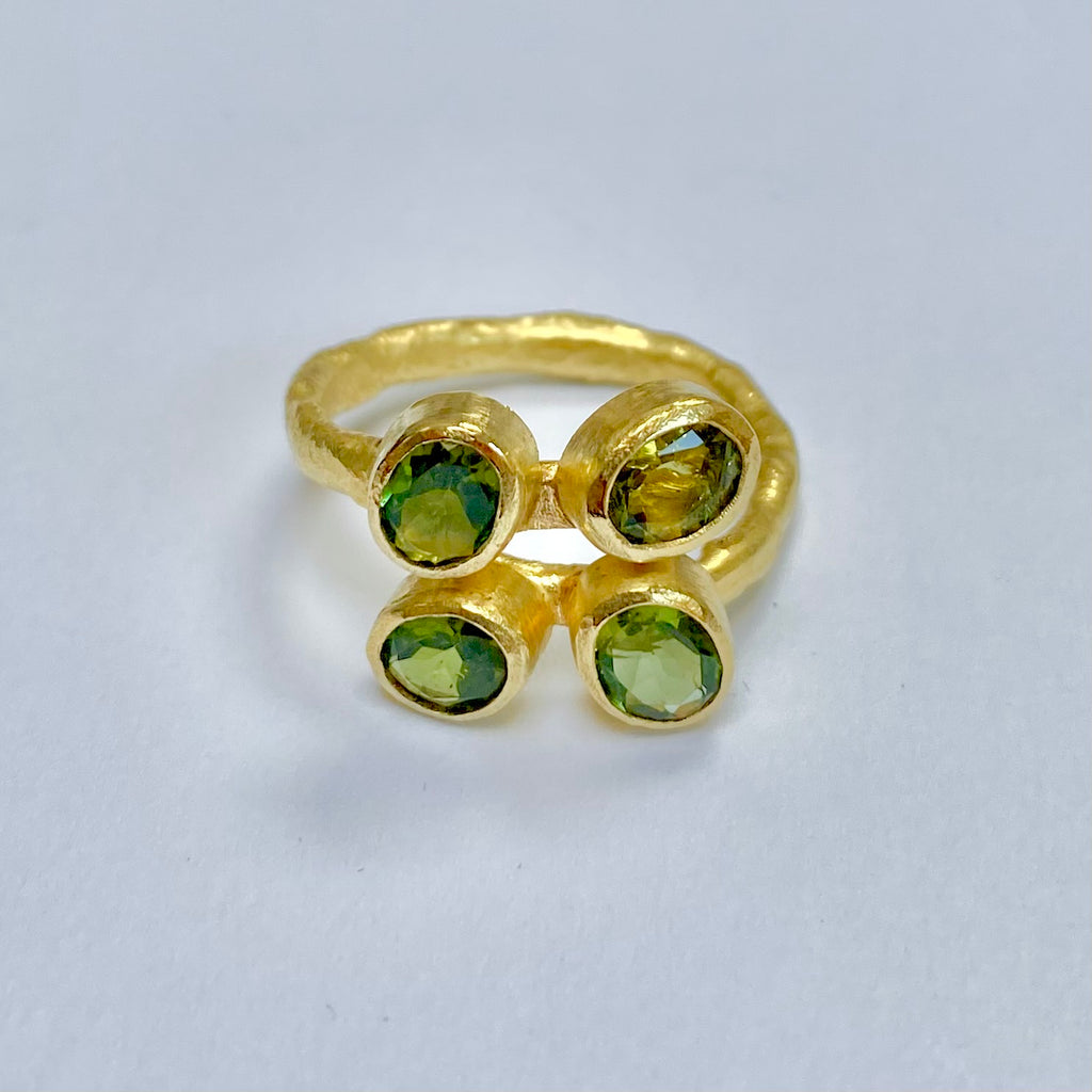 Four Tourmaline Gold Ring by Disa Allsopp