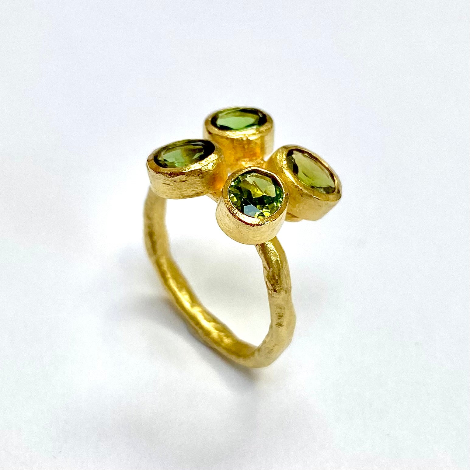 Four Tourmaline Gold Ring by Disa Allsopp