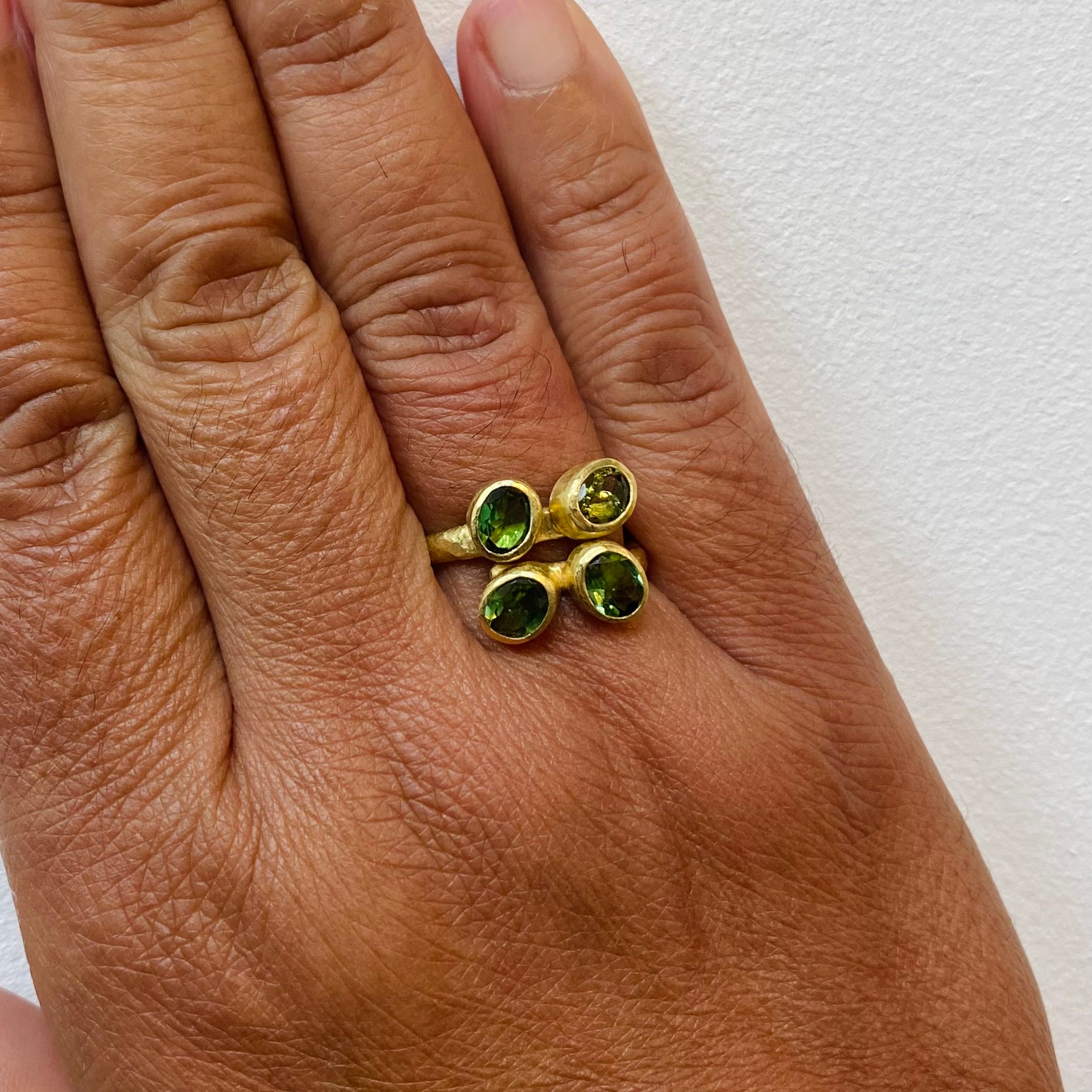 Four Tourmaline Gold Ring by Disa Allsopp