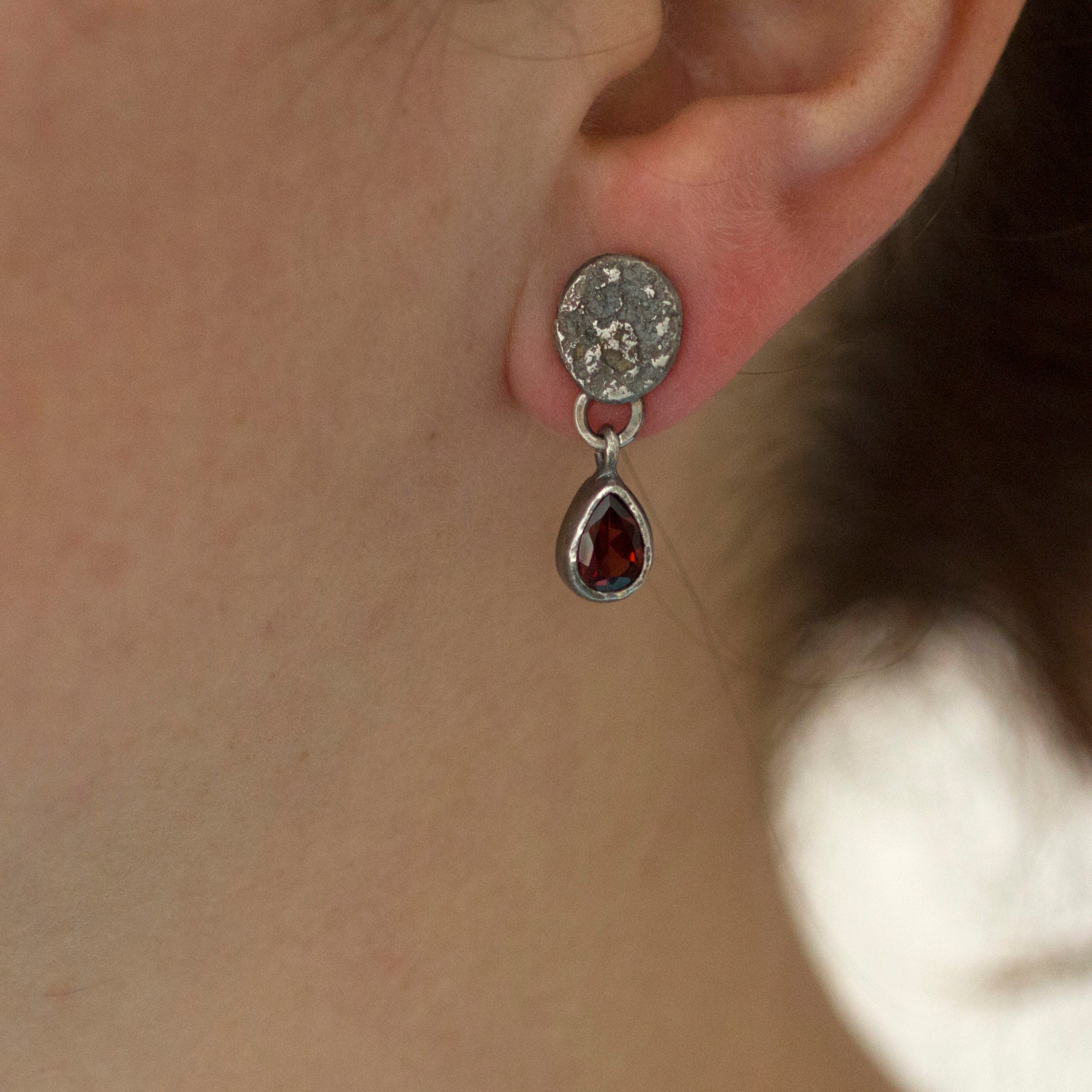 Garnet Mismatched Studs
