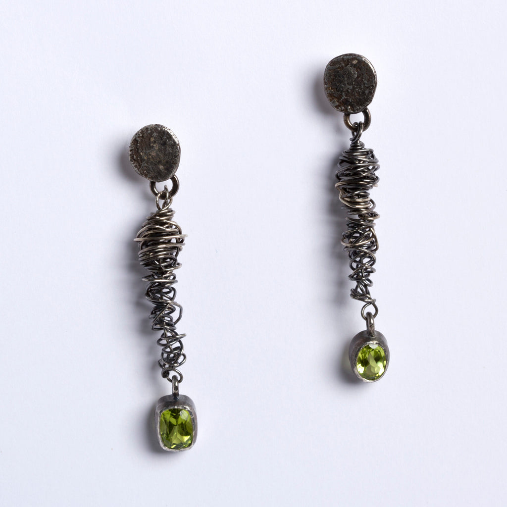 Peridot Mismatched Tornado Earrings