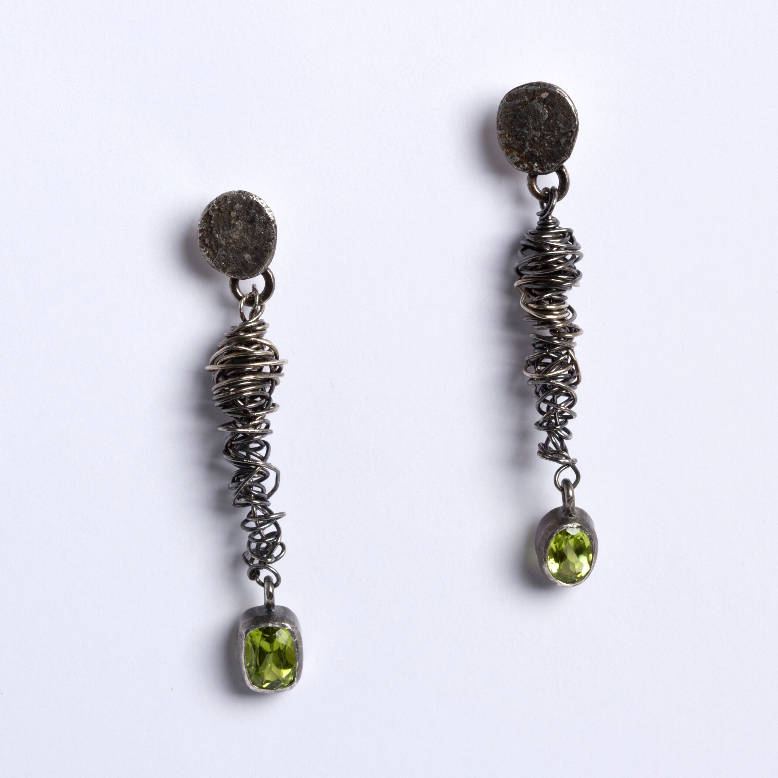 Peridot Mismatched Tornado Earrings