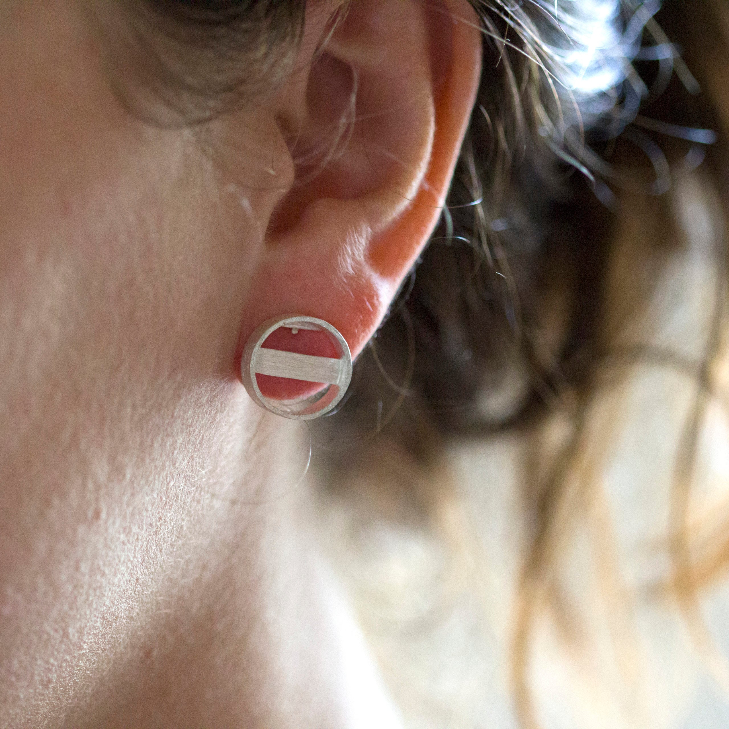 Silver Round Bar Studs