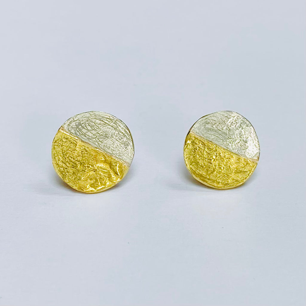 Gold and Silver Disc Earrings