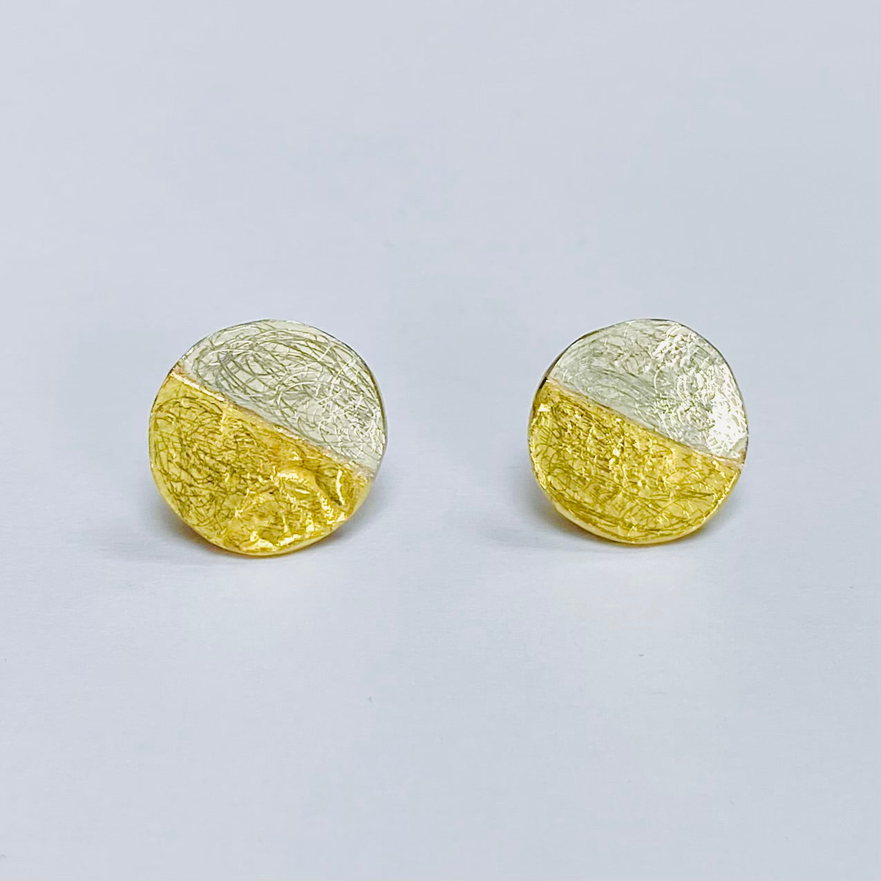 Gold and Silver Disc Earrings