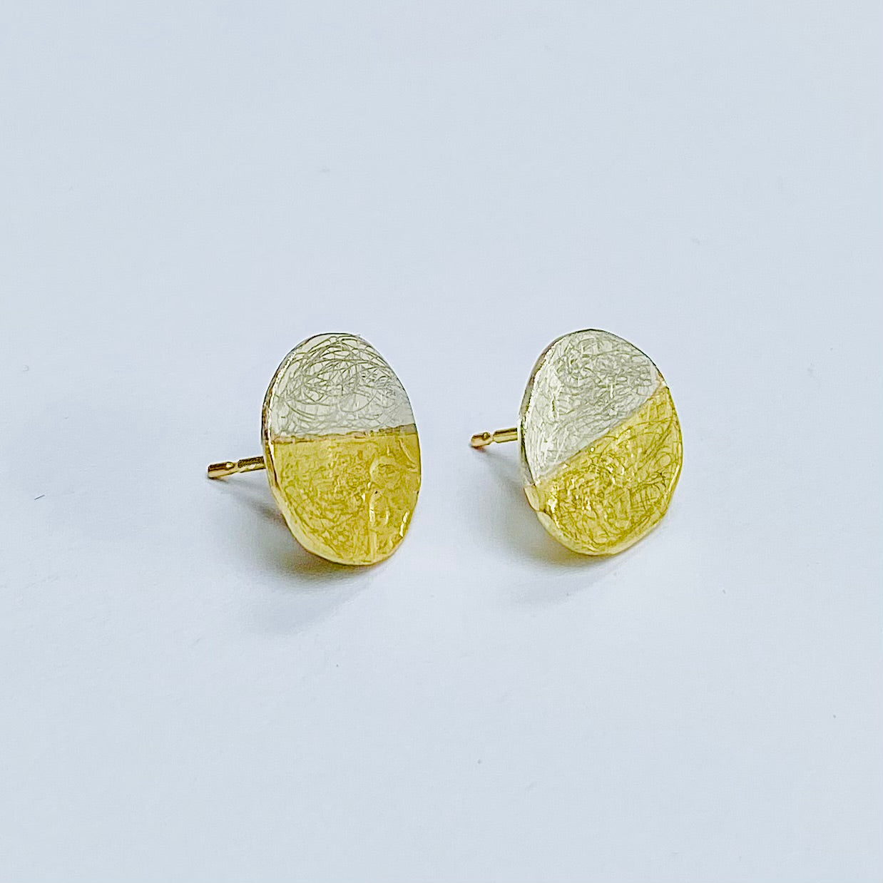 Gold and Silver Disc Earrings