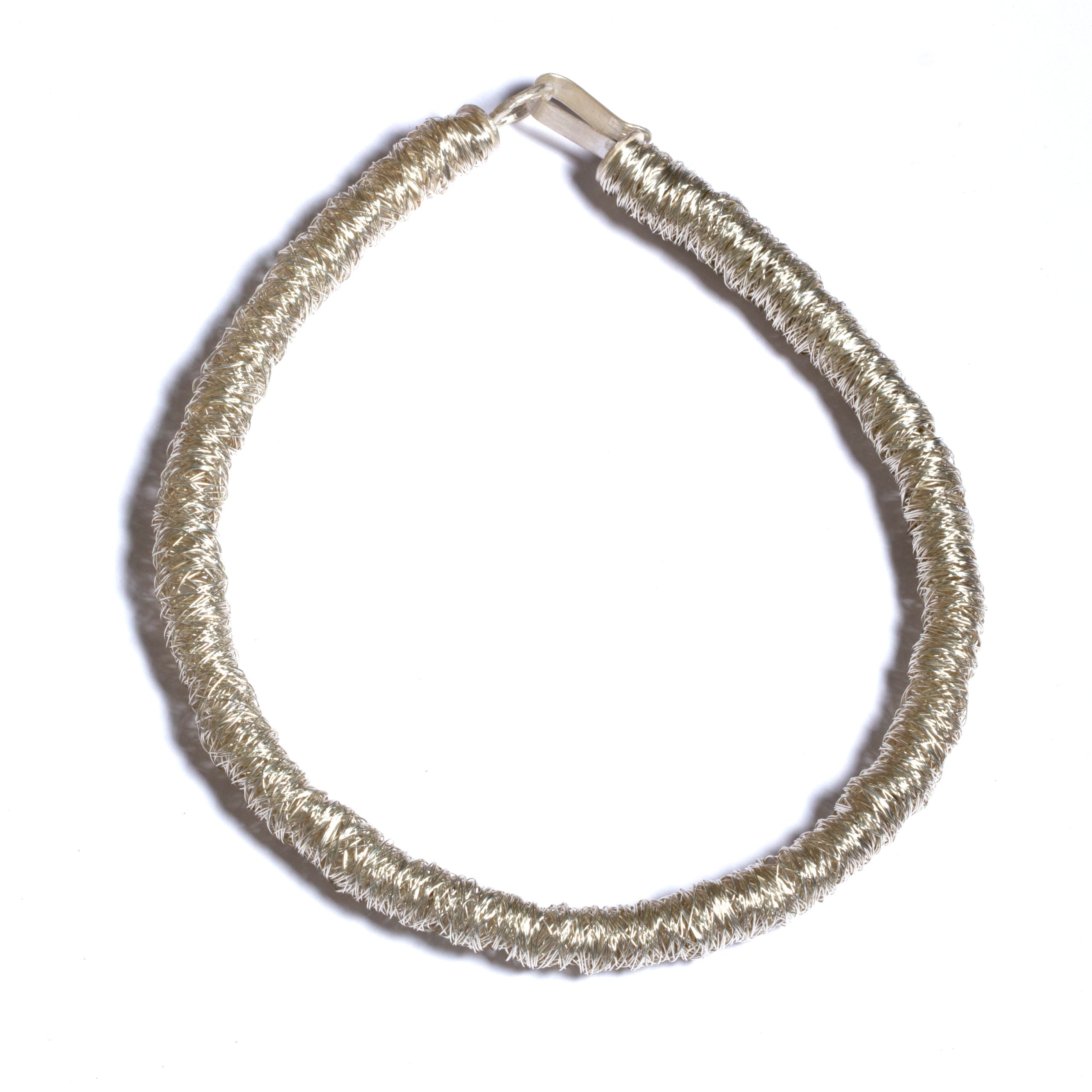 Wide Coiled Silver Necklace