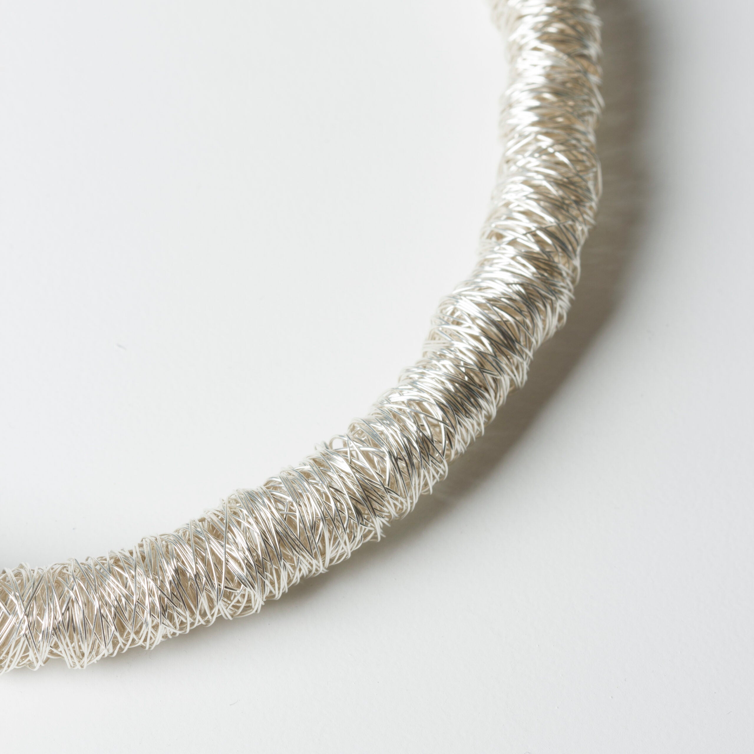 Wide Coiled Silver Necklace