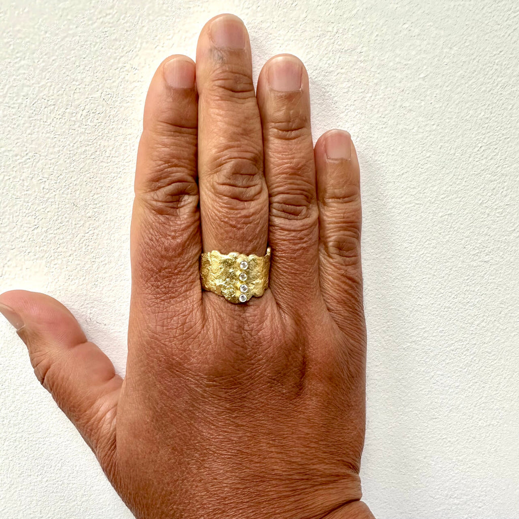 Golden Shield Diamond Ring by Disa Allsopp