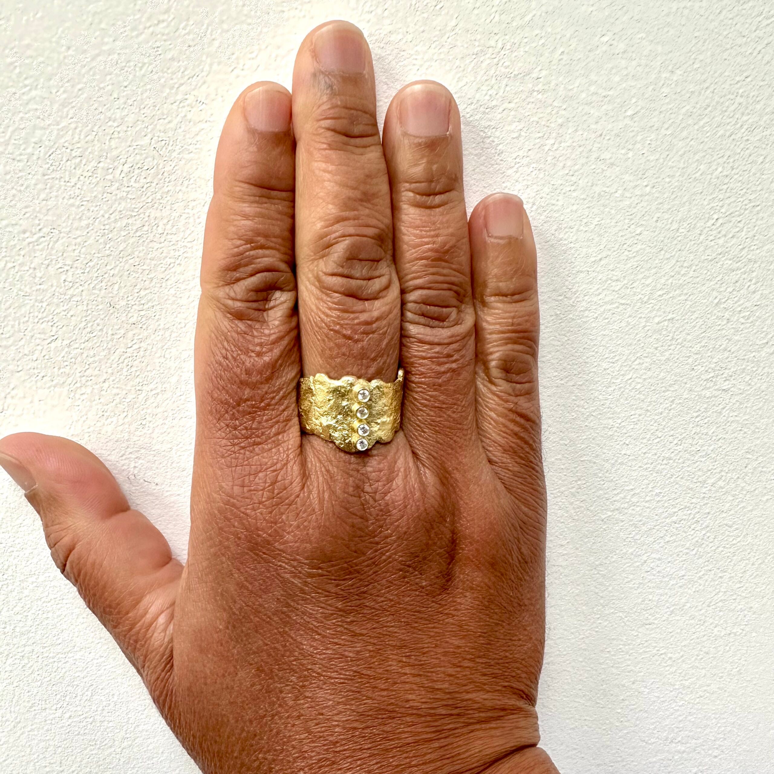 Golden Shield Diamond Ring by Disa Allsopp