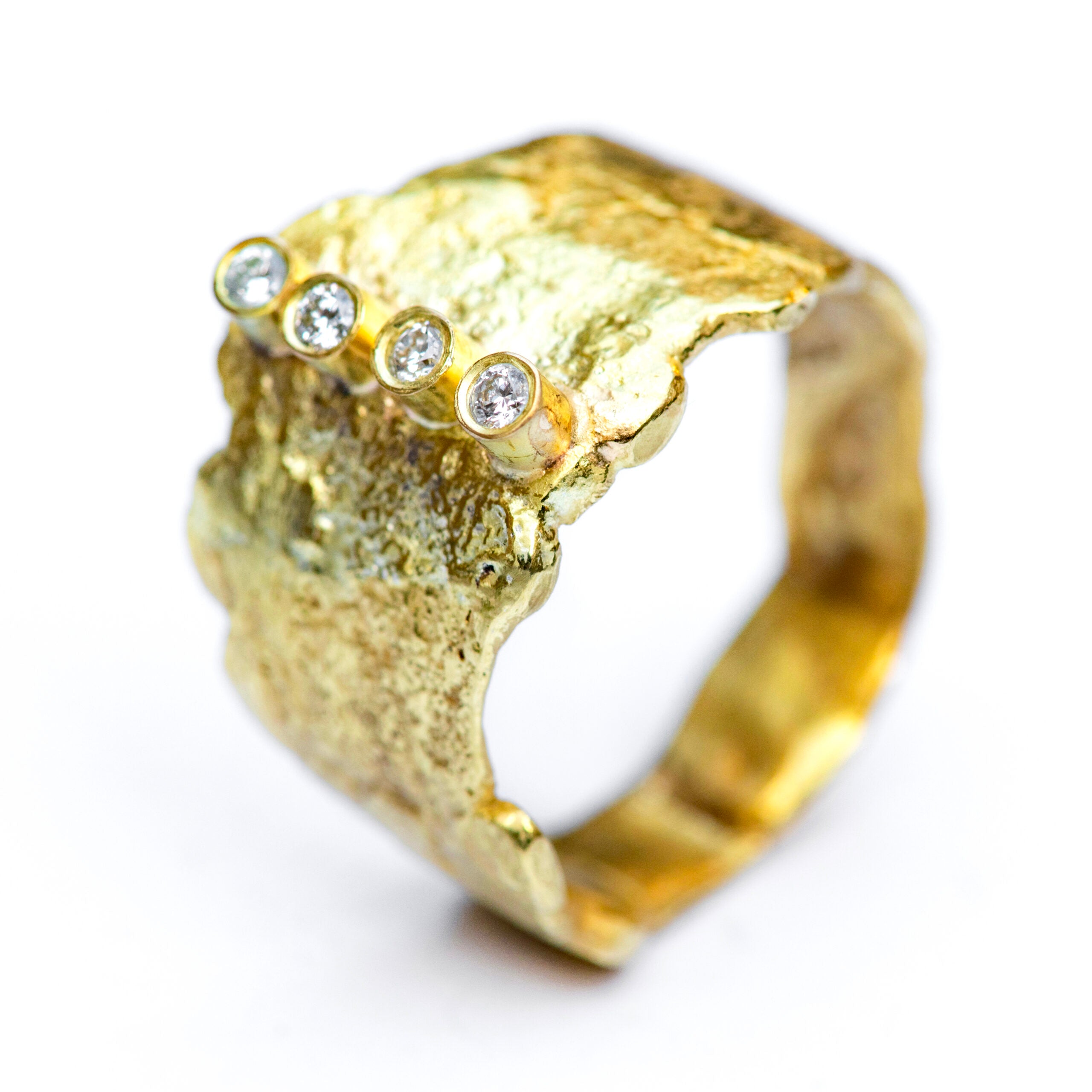 Golden Shield Diamond Ring by Disa Allsopp