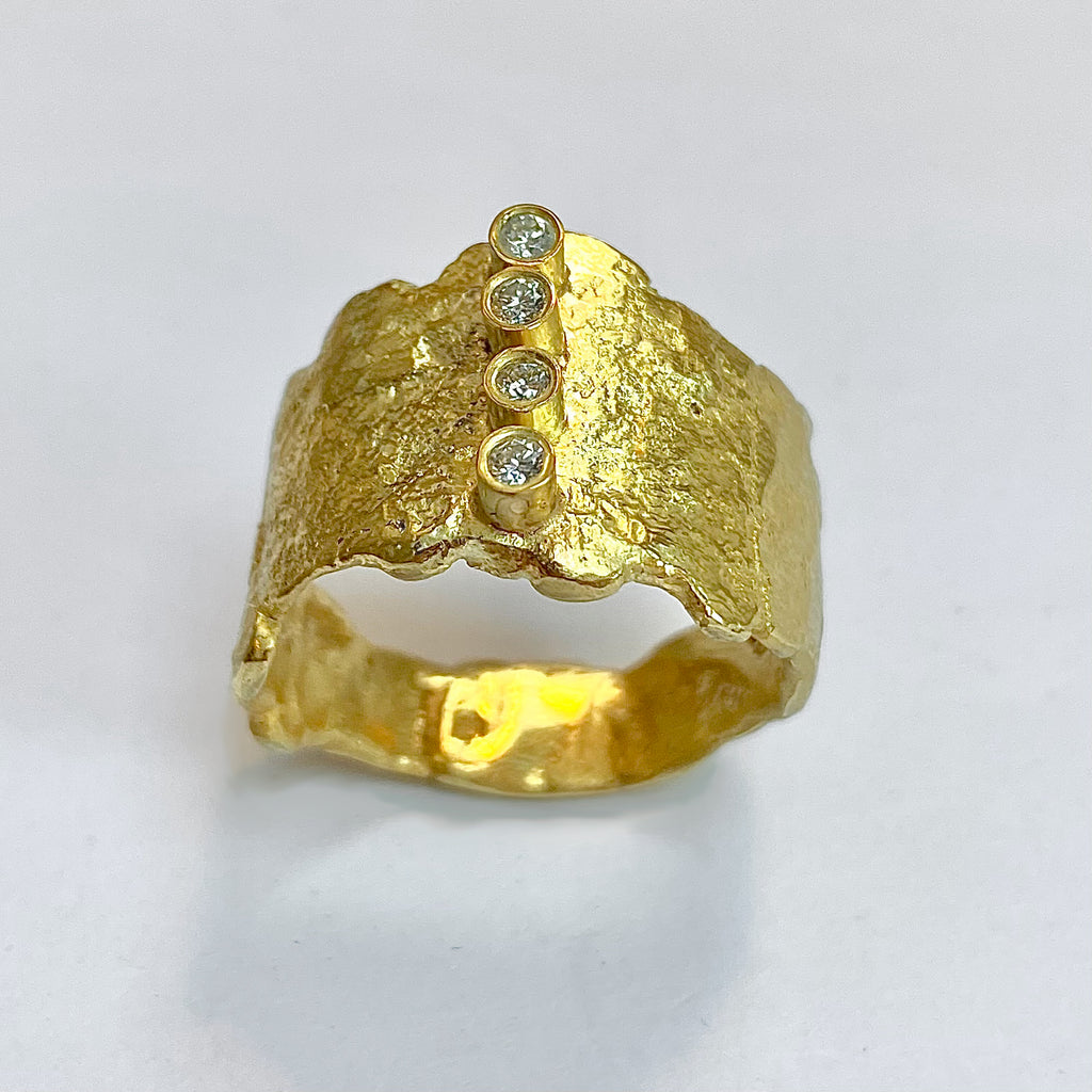 Golden Shield Diamond Ring by Disa Allsopp
