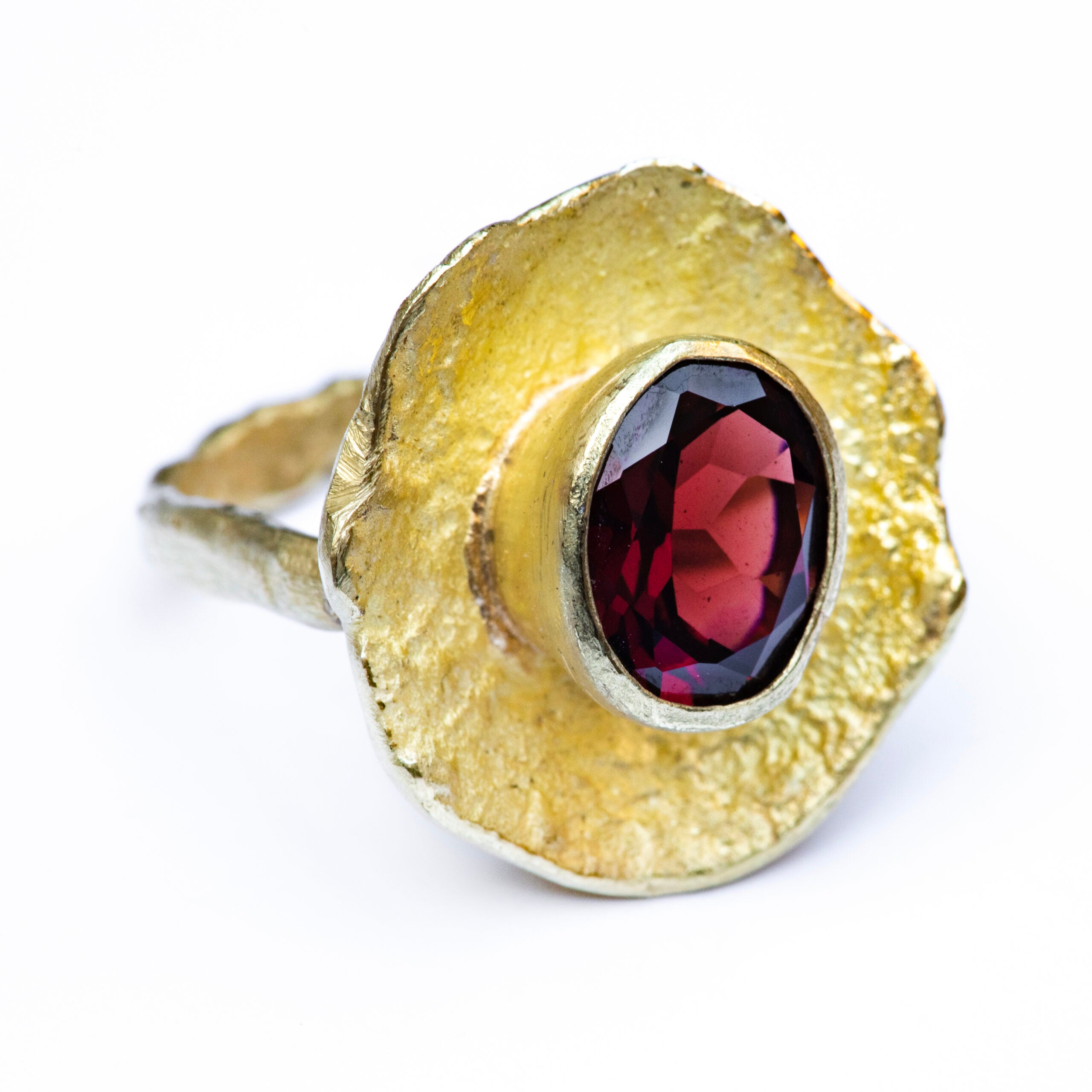 Garnet Lily Pad Ring by Disa Allsopp