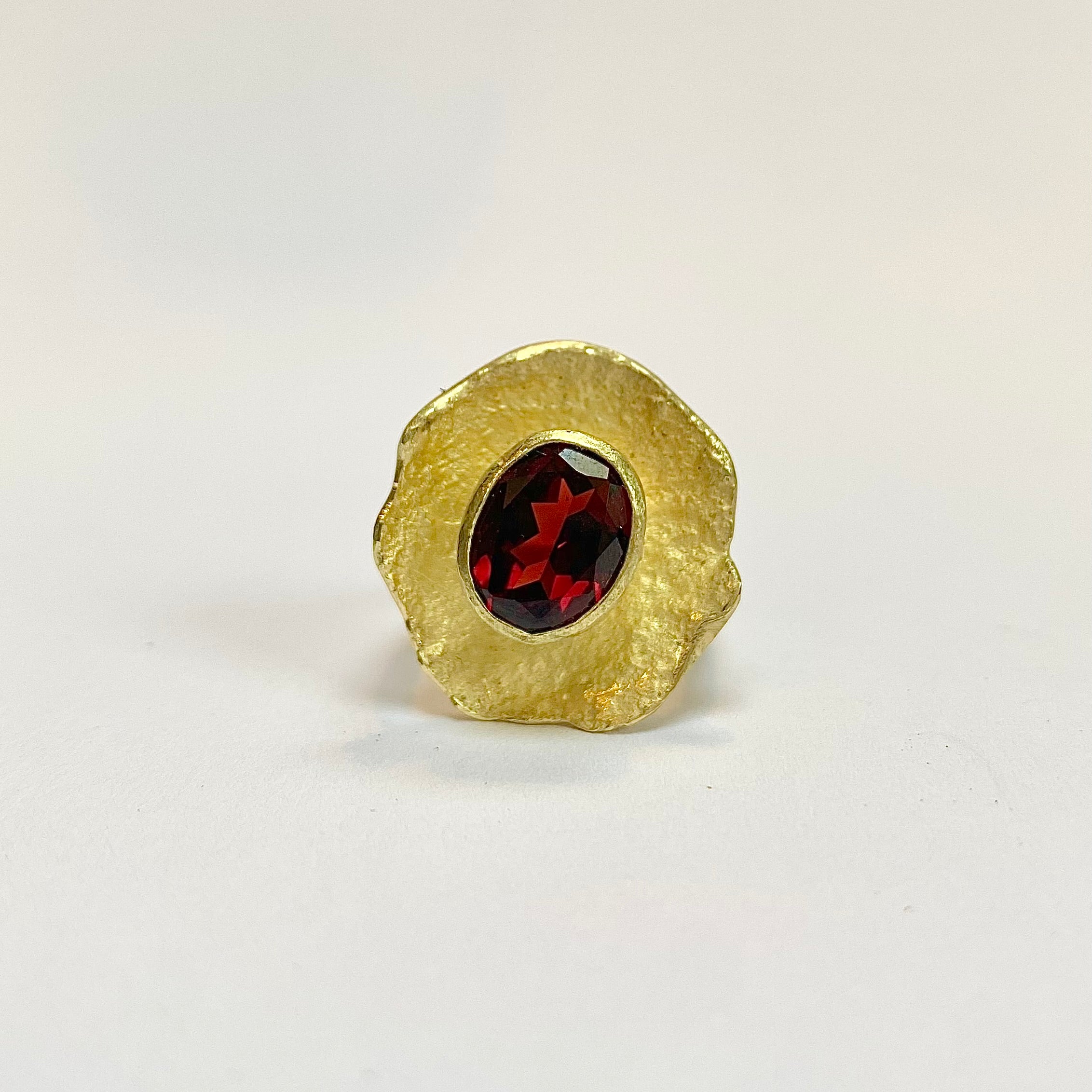 Garnet Lily Pad Ring by Disa Allsopp