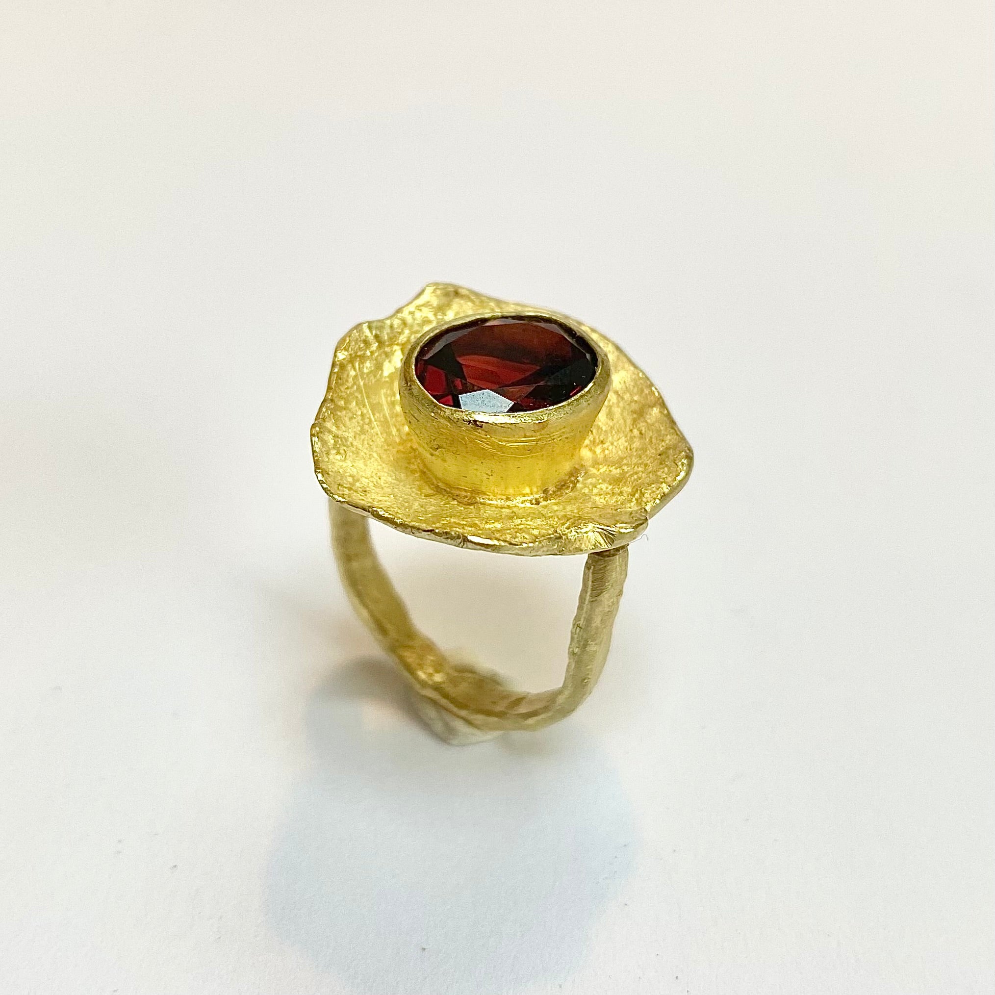 Garnet Lily Pad Ring by Disa Allsopp