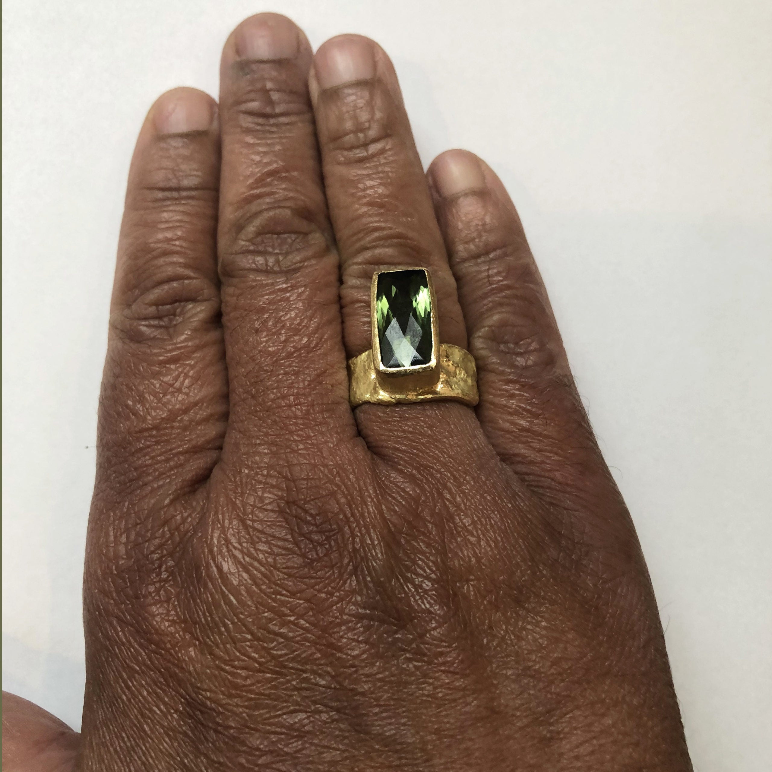 Pineapple Cut Green Tourmaline Ring by Disa Allsopp