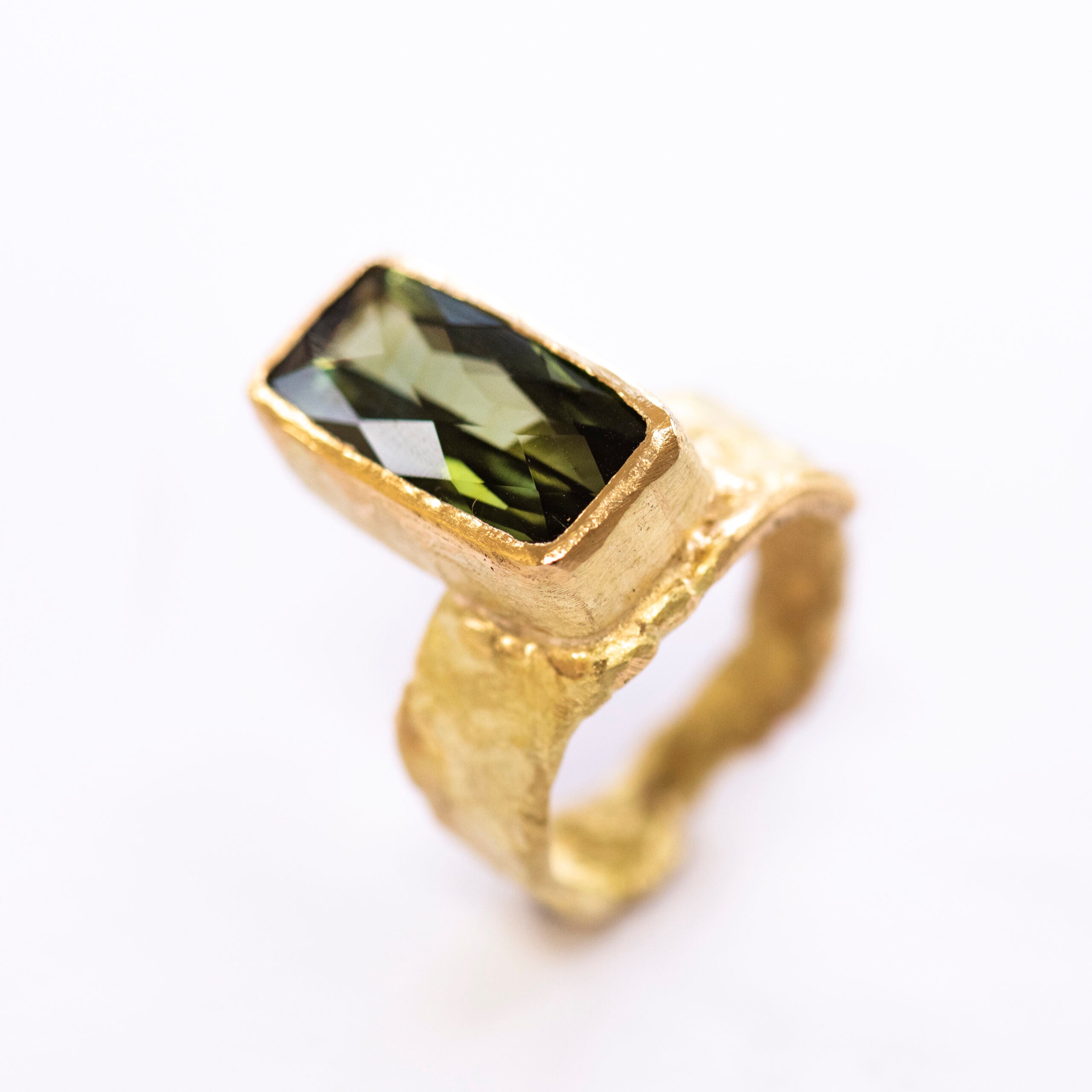 Pineapple Cut Green Tourmaline Ring by Disa Allsopp