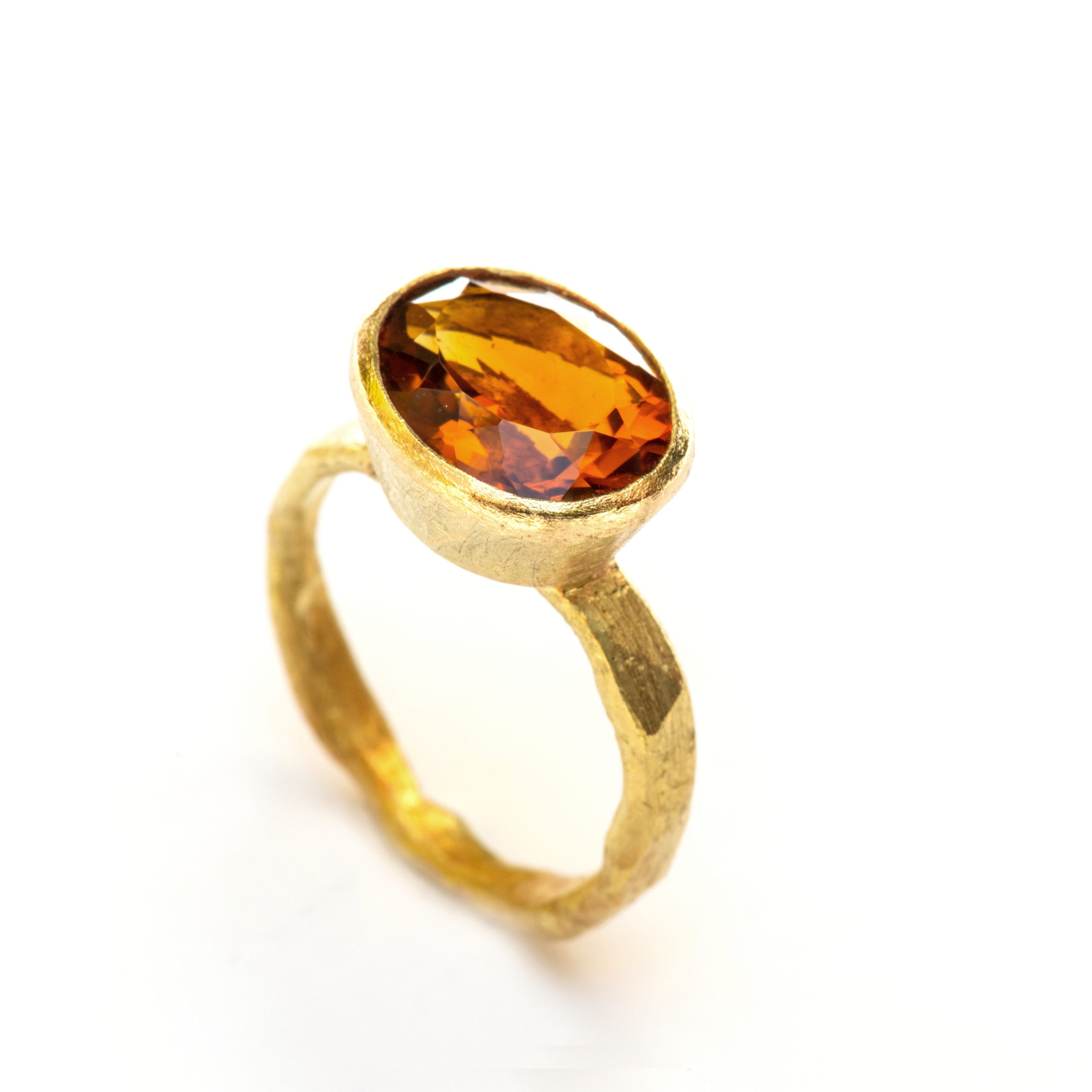 Oval Madeira Citrine ring by Disa Allsopp