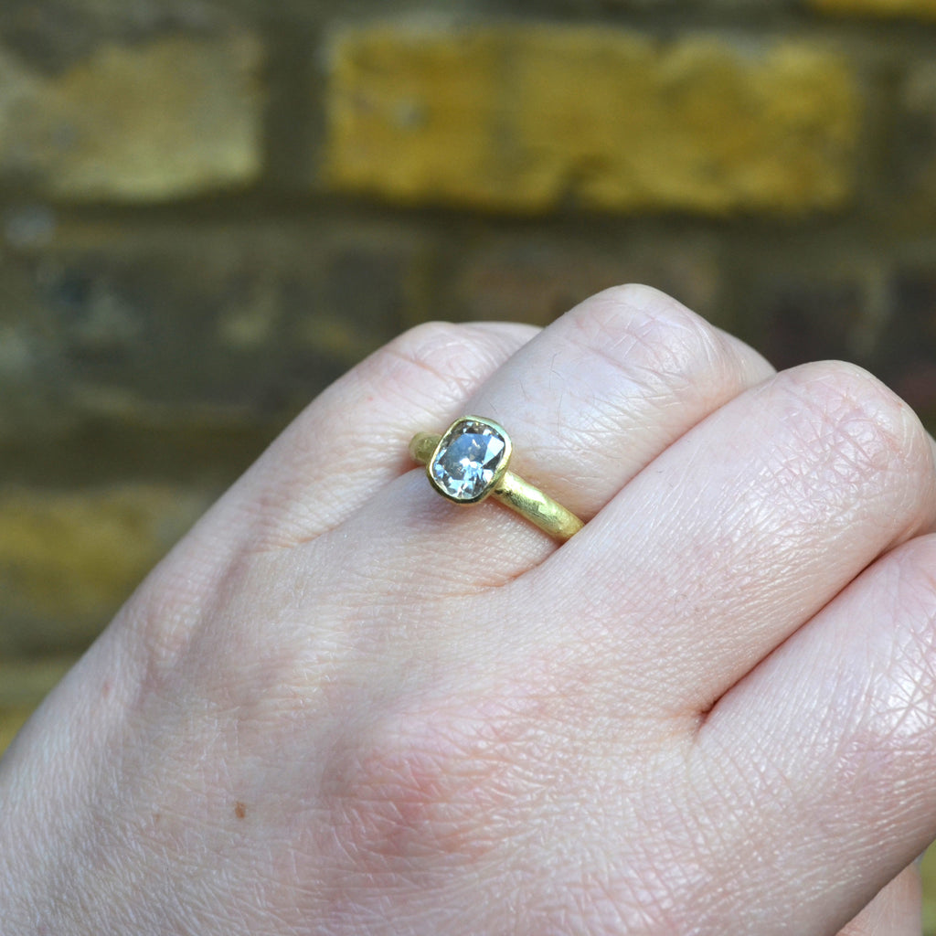 Cushion Cut Brown Diamond Gold Ring by Disa Allsopp