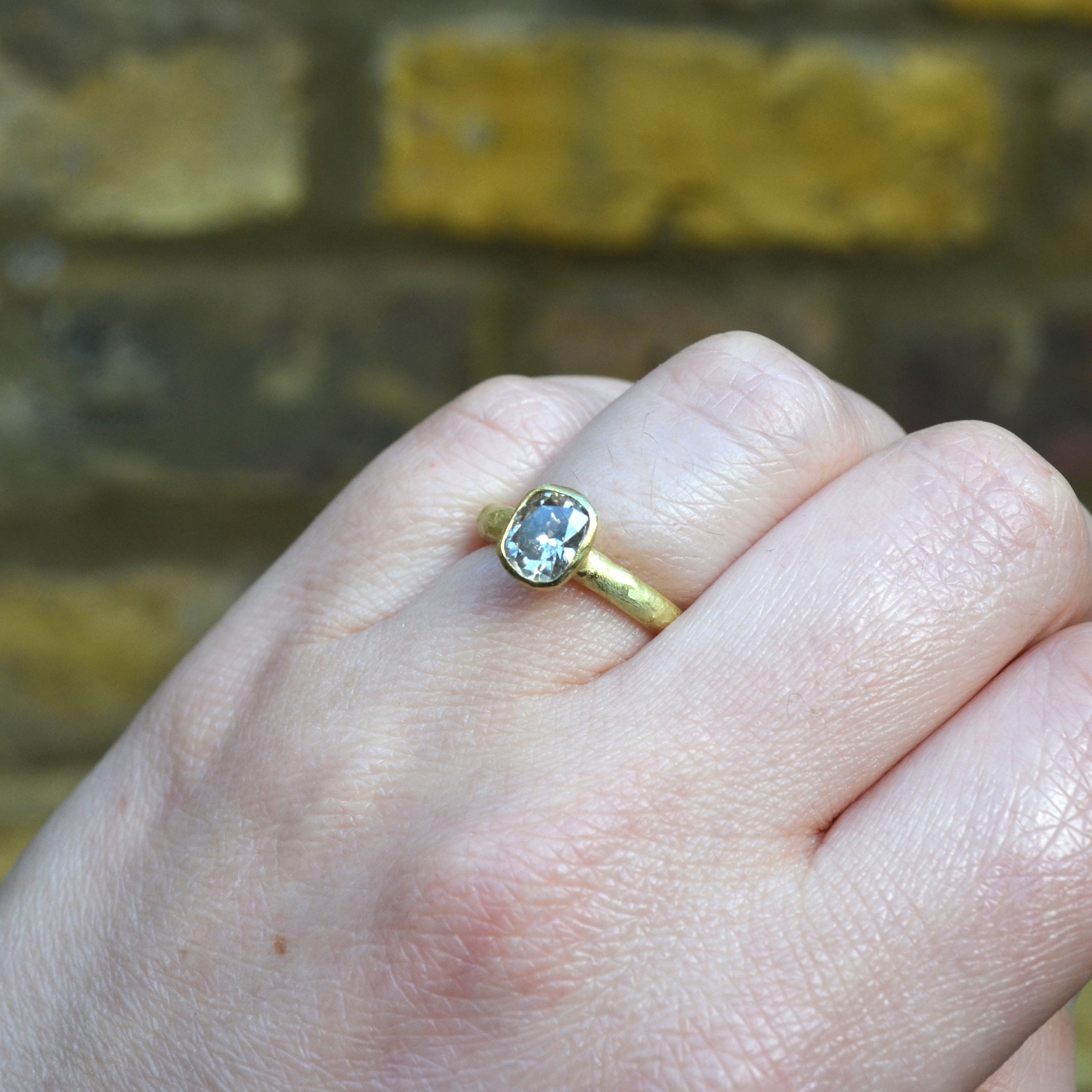 Cushion Cut Brown Diamond Gold Ring by Disa Allsopp