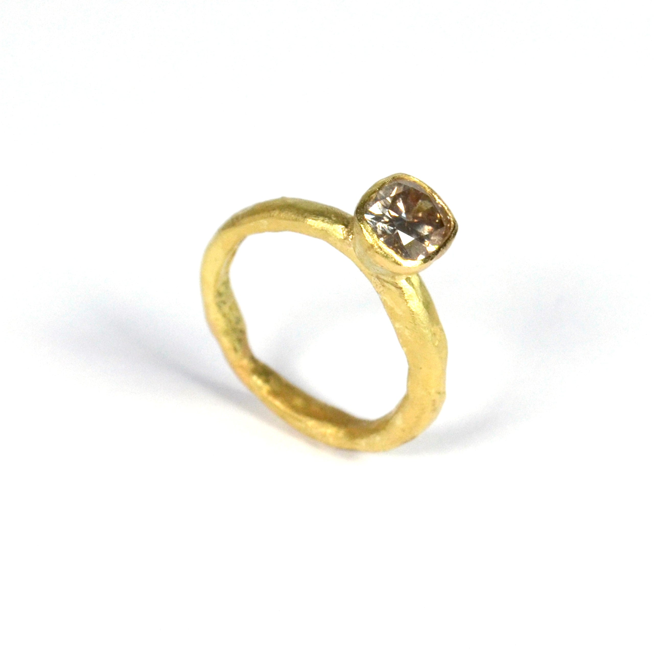 Cushion Cut Brown Diamond Gold Ring by Disa Allsopp