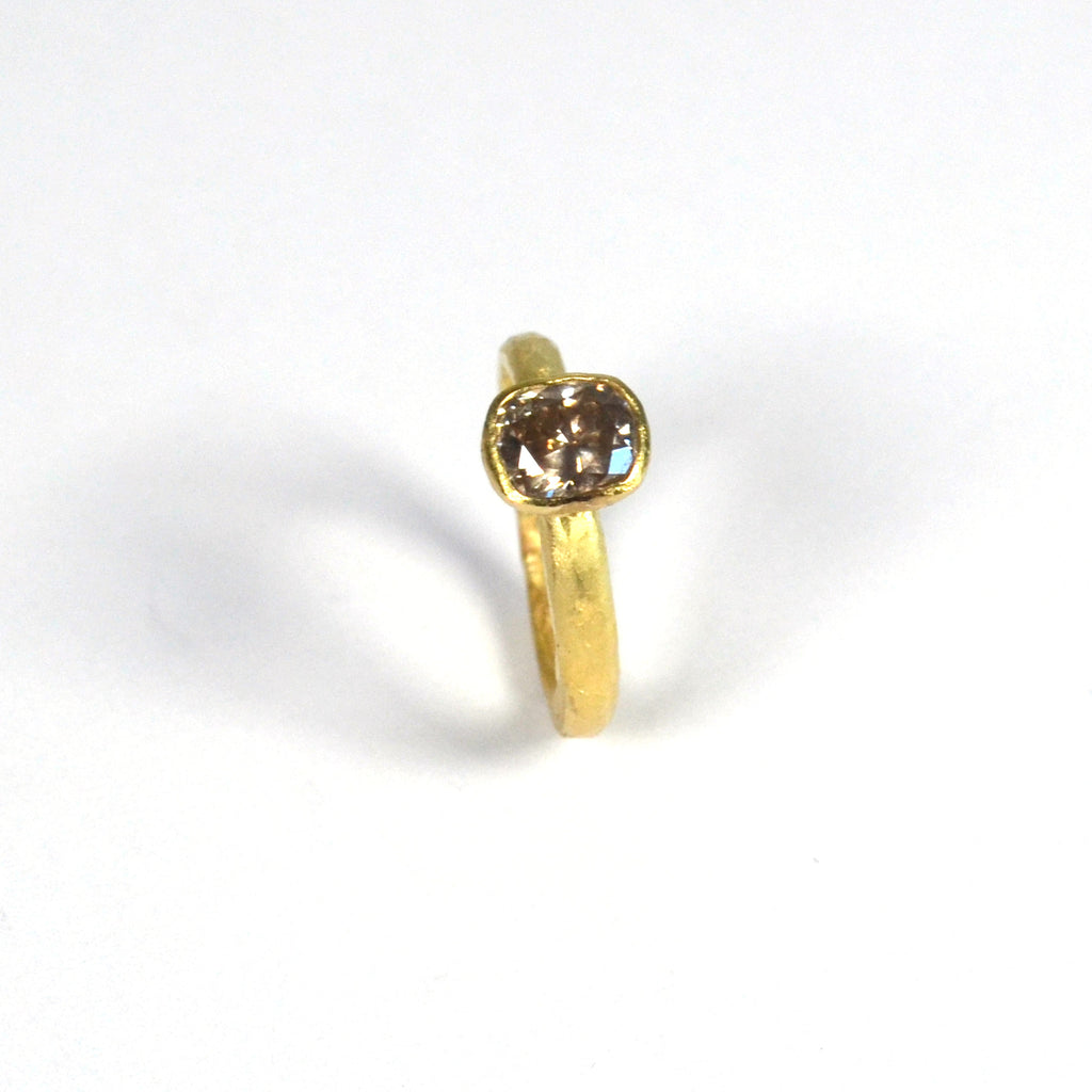 Cushion Cut Brown Diamond Gold Ring by Disa Allsopp