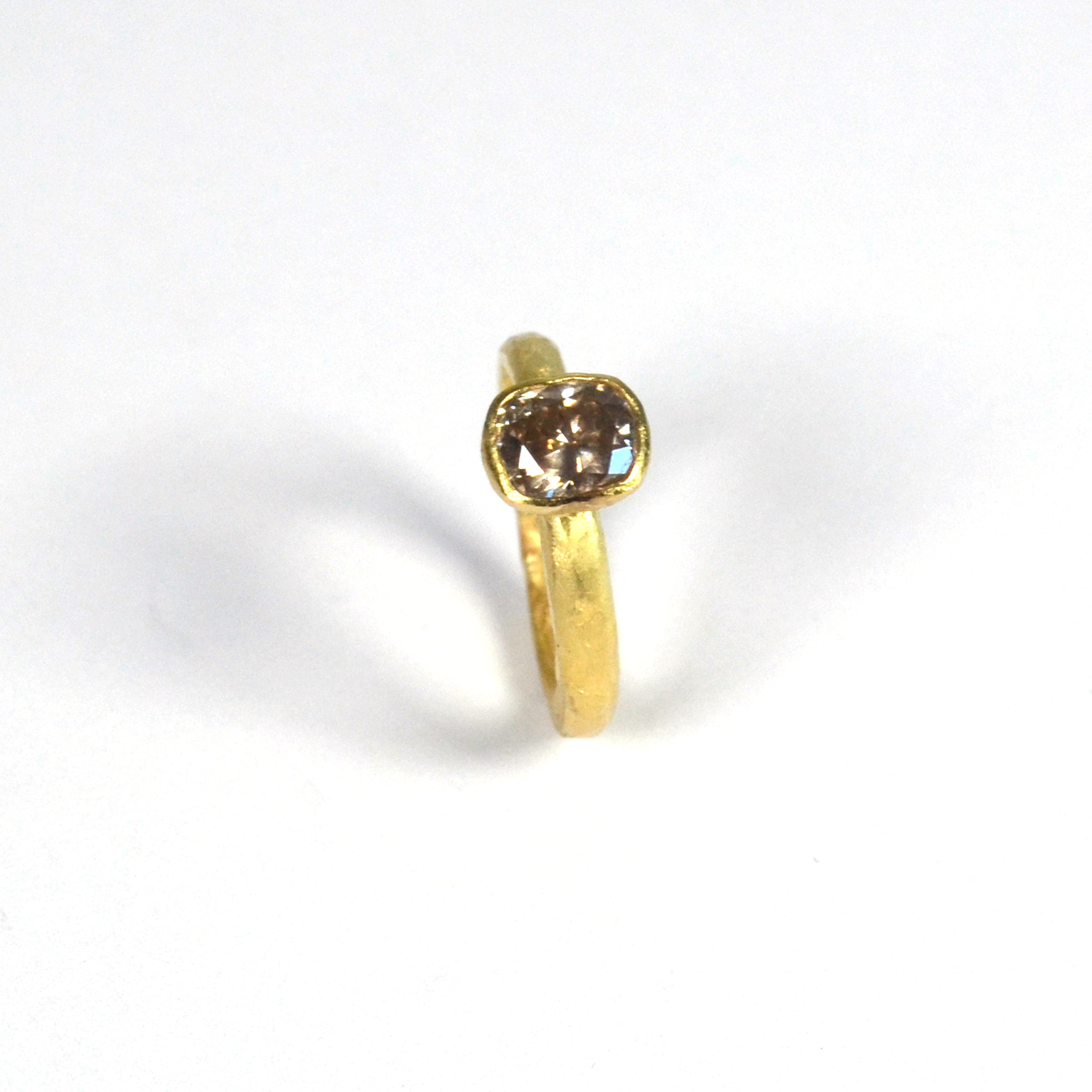 Cushion Cut Brown Diamond Gold Ring by Disa Allsopp