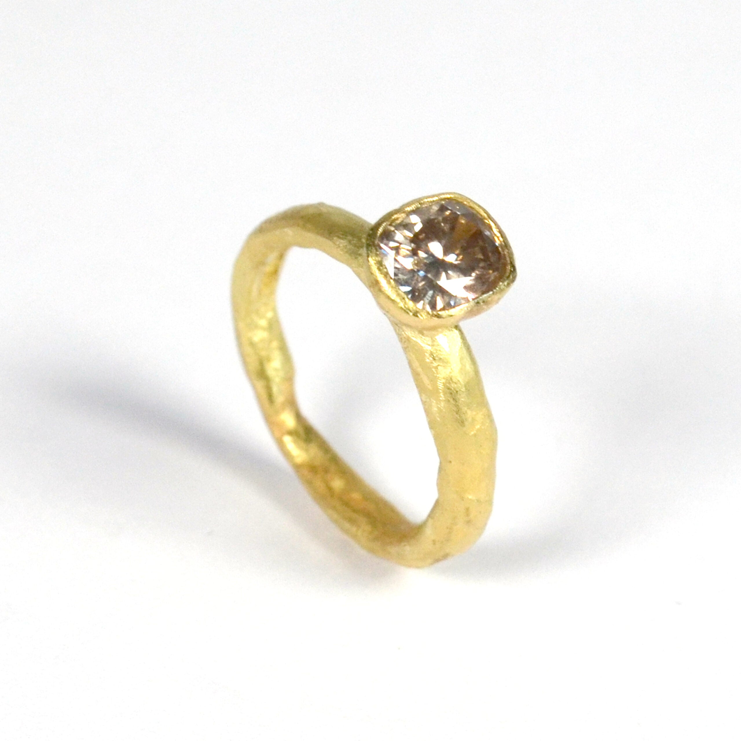 Cushion Cut Brown Diamond Gold Ring by Disa Allsopp