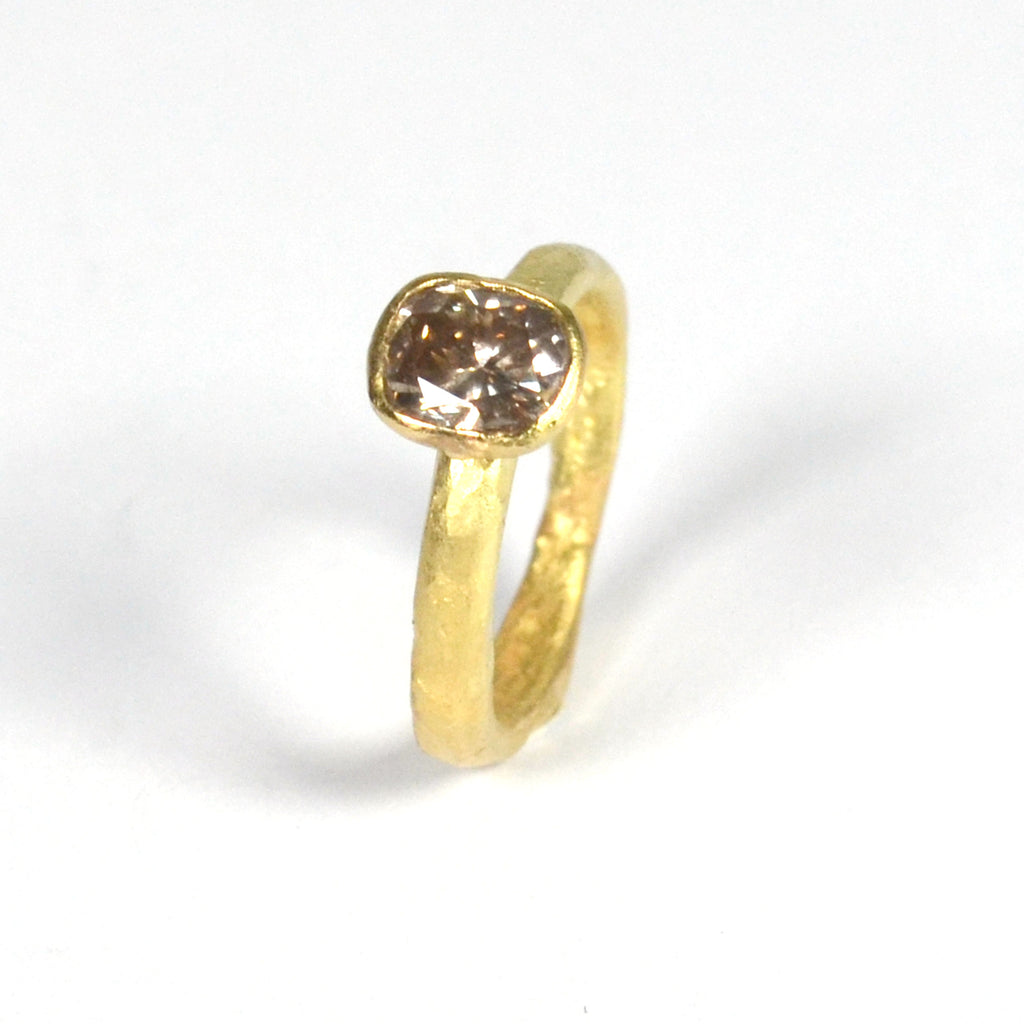 Cushion Cut Brown Diamond Gold Ring by Disa Allsopp