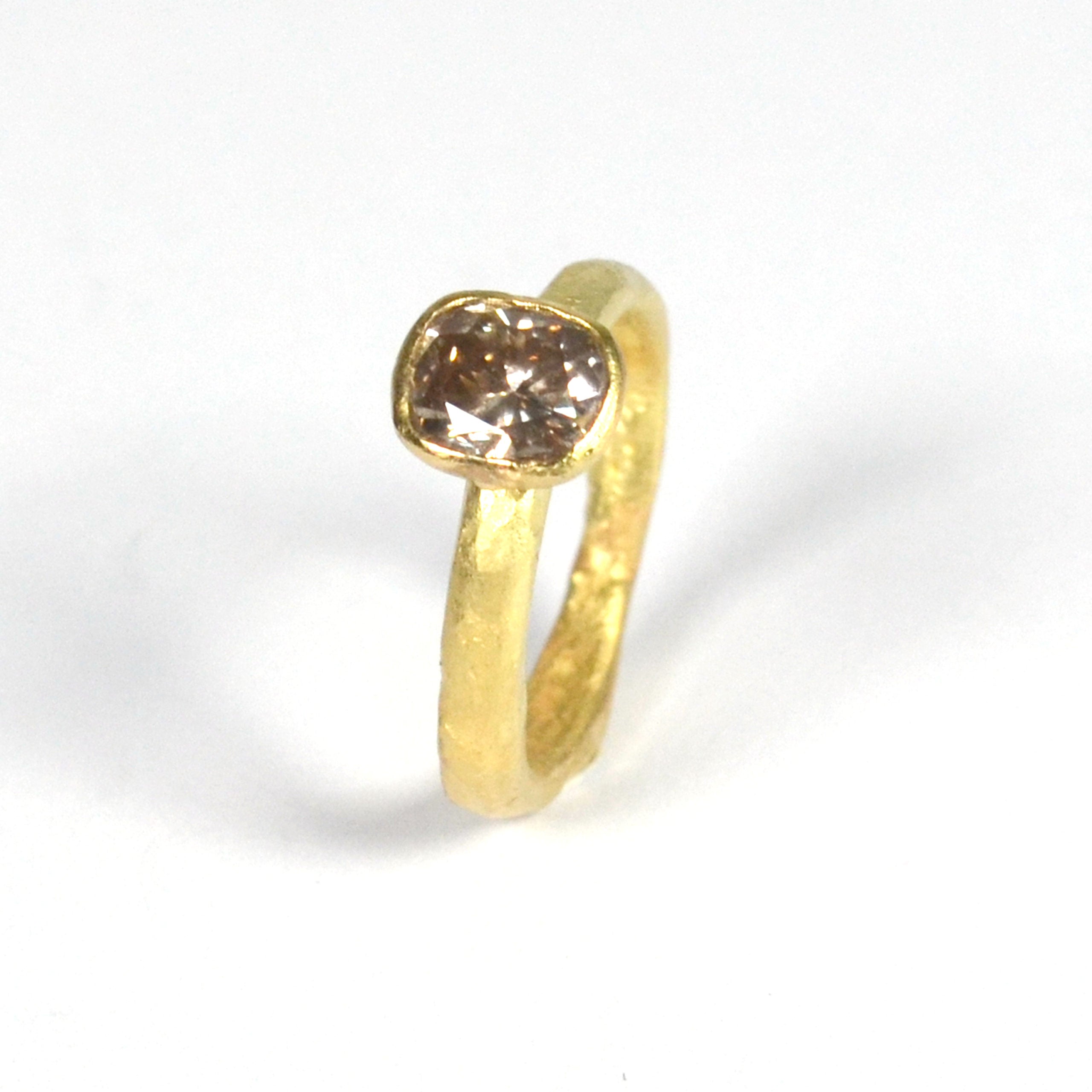 Cushion Cut Brown Diamond Gold Ring by Disa Allsopp