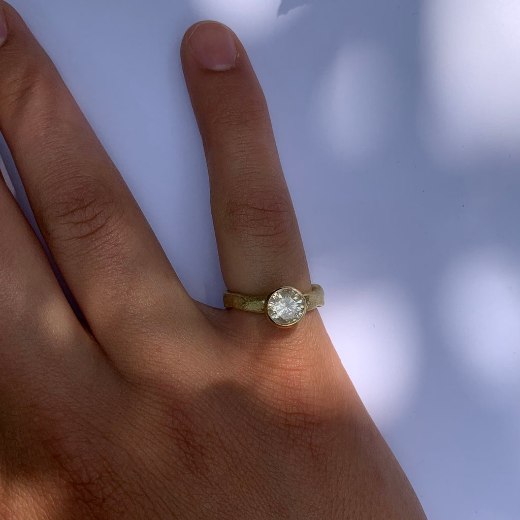 Grey Diamond Solitaire ring by Disa Allsopp