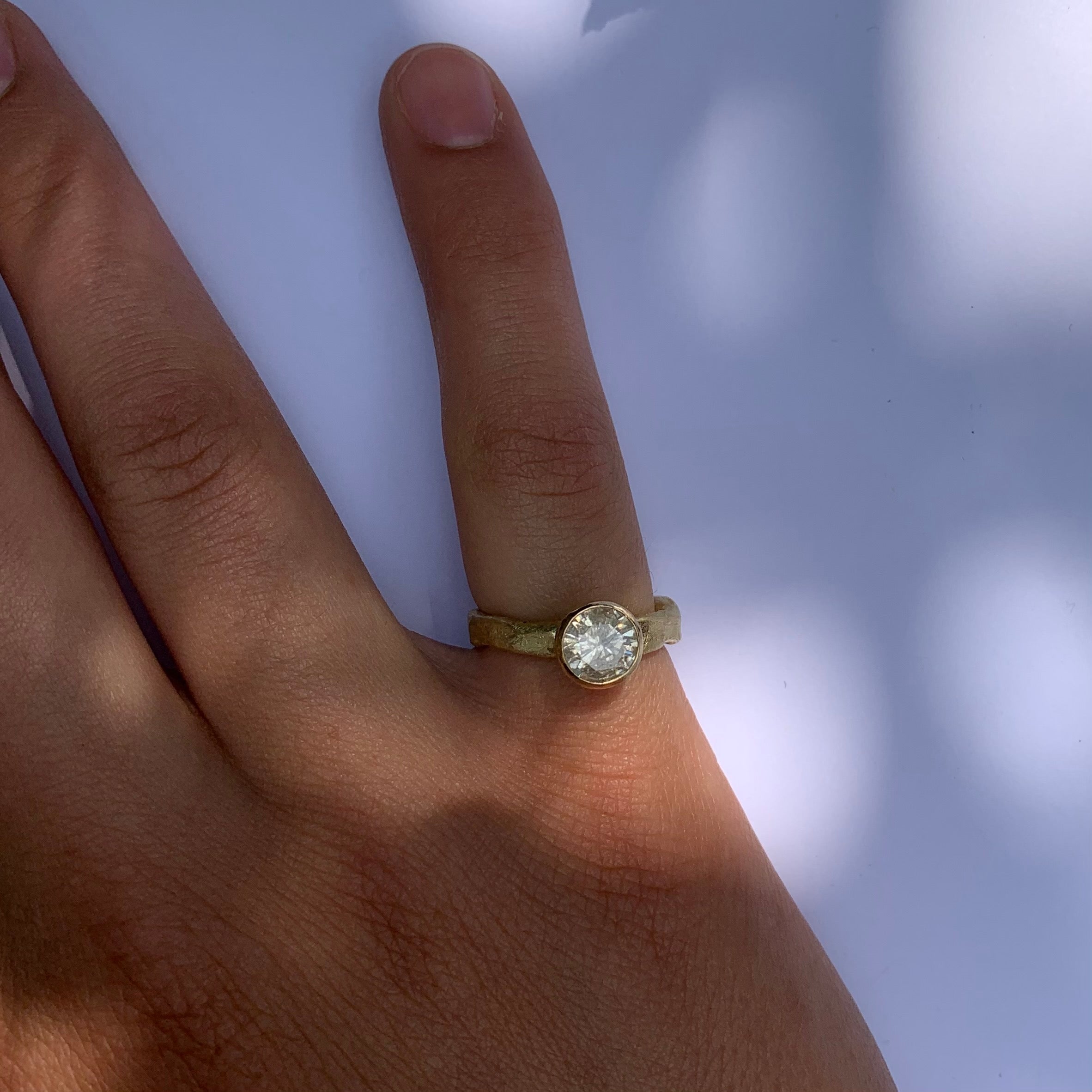Grey Diamond Solitaire ring by Disa Allsopp