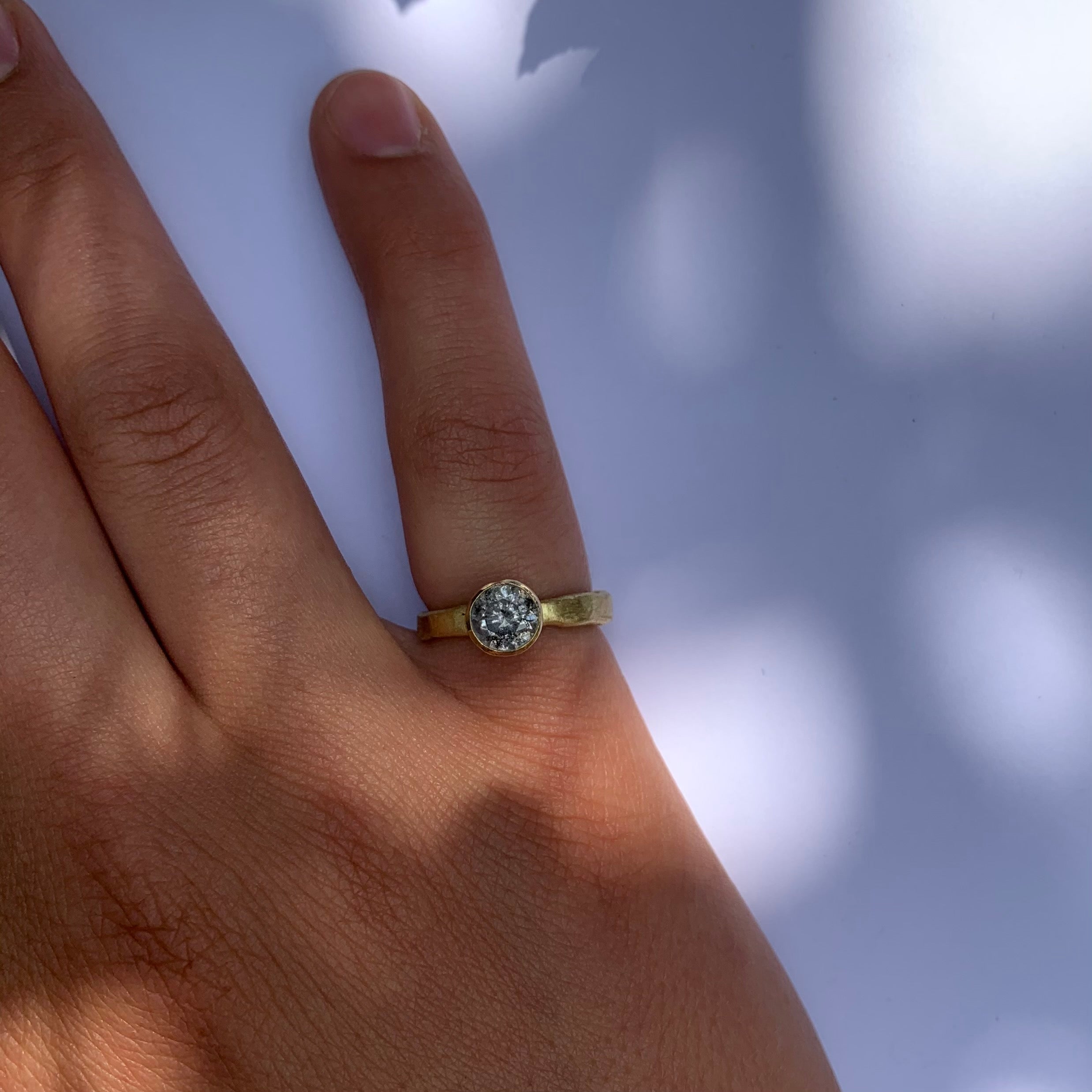 Grey Diamond Solitaire ring by Disa Allsopp