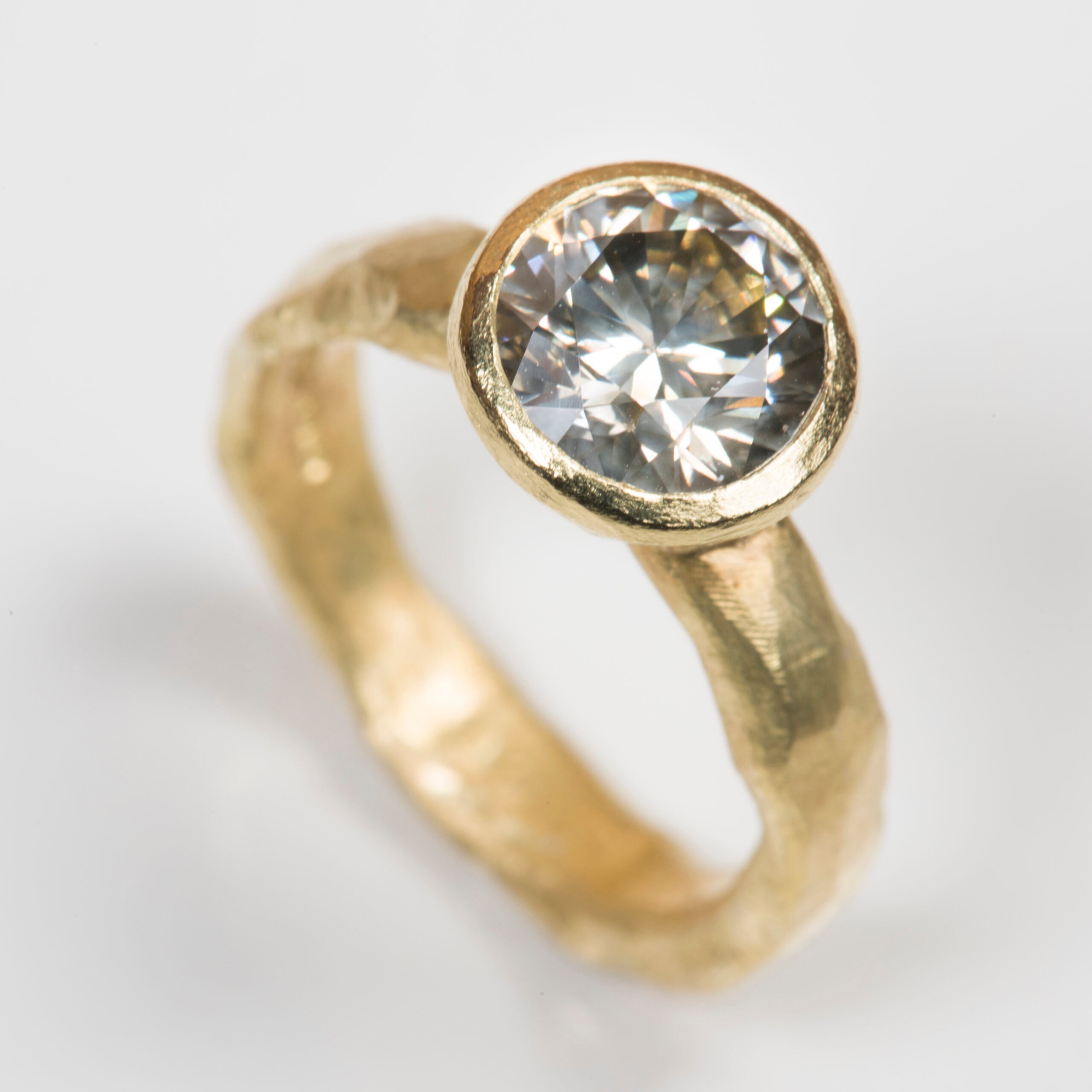 Large Grey Diamond Solitaire Ring by Disa Allsopp