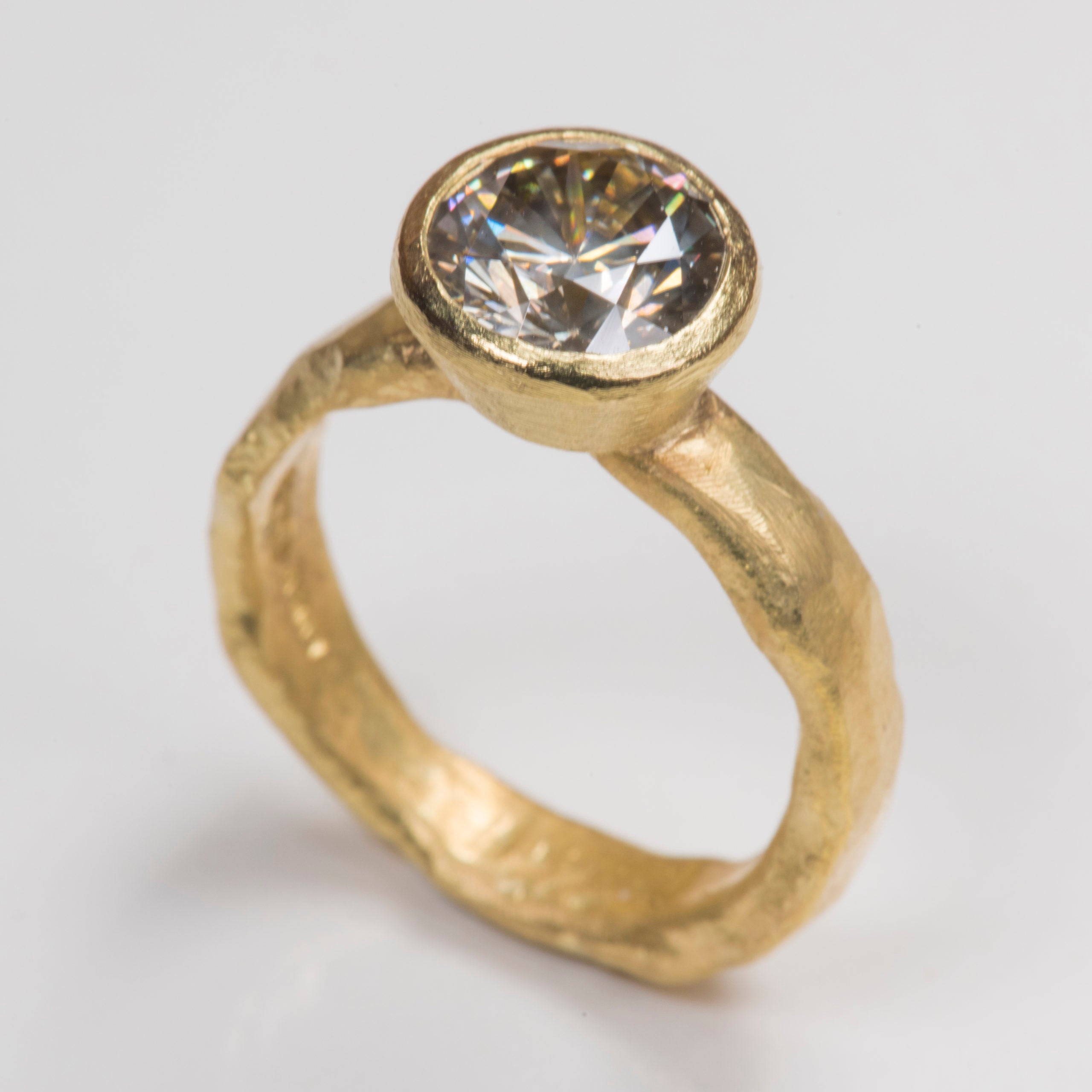 Large Grey Diamond Solitaire Ring by Disa Allsopp