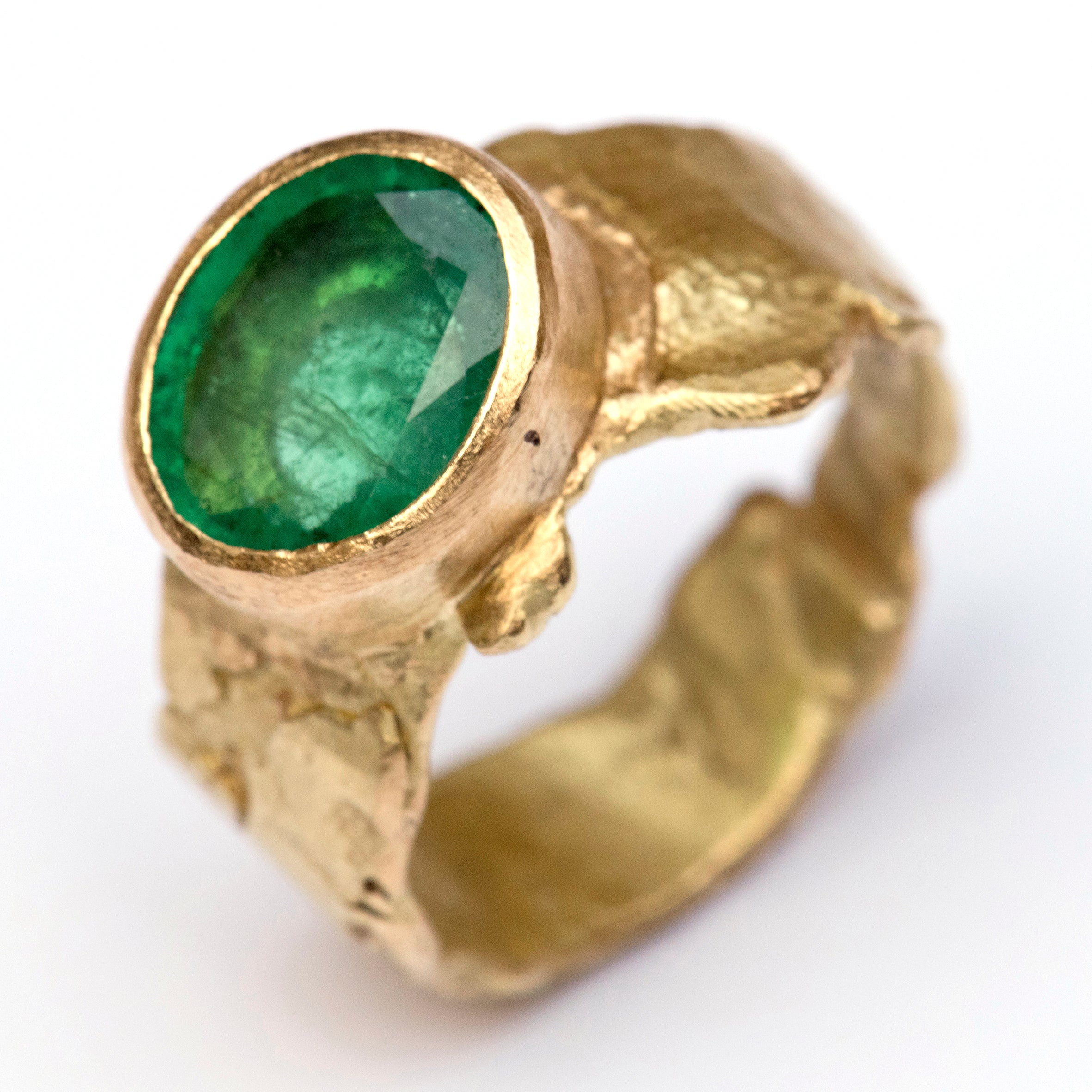 Oval Cut Emerald Gold Ring by Disa Allsopp