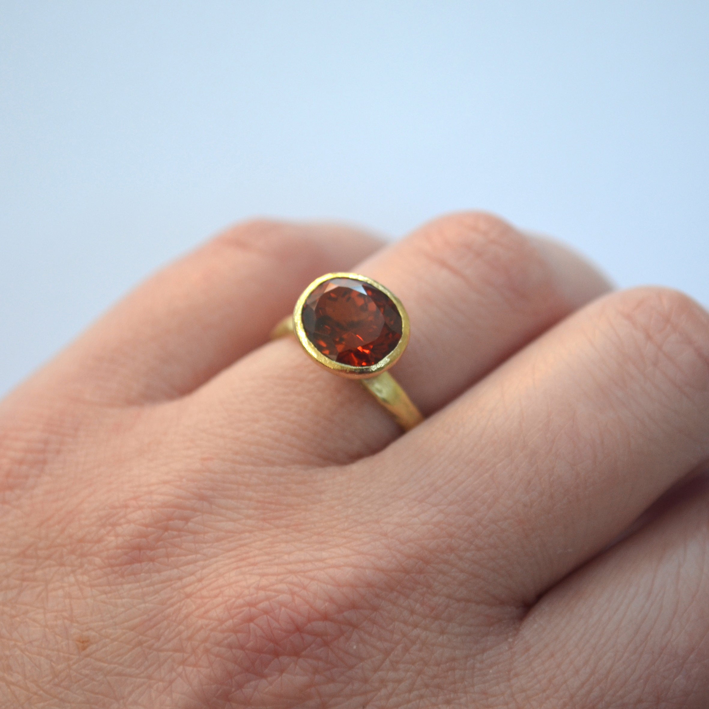 Garnet gold ring by Disa Allsopp