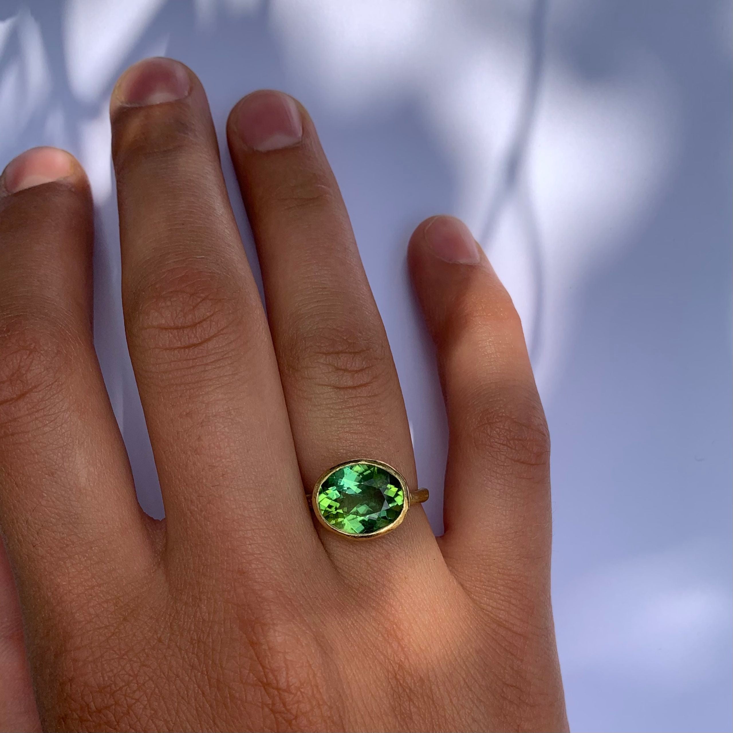 Oval Green Tourmaline ring by Disa Allsopp