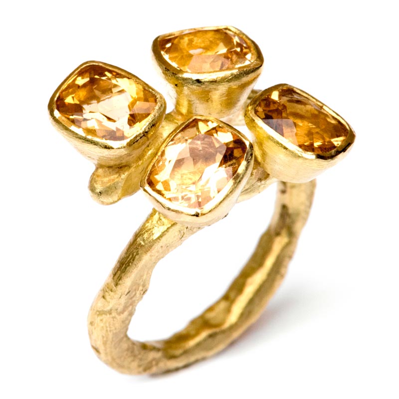 Imperial Topaz Cluster Ring