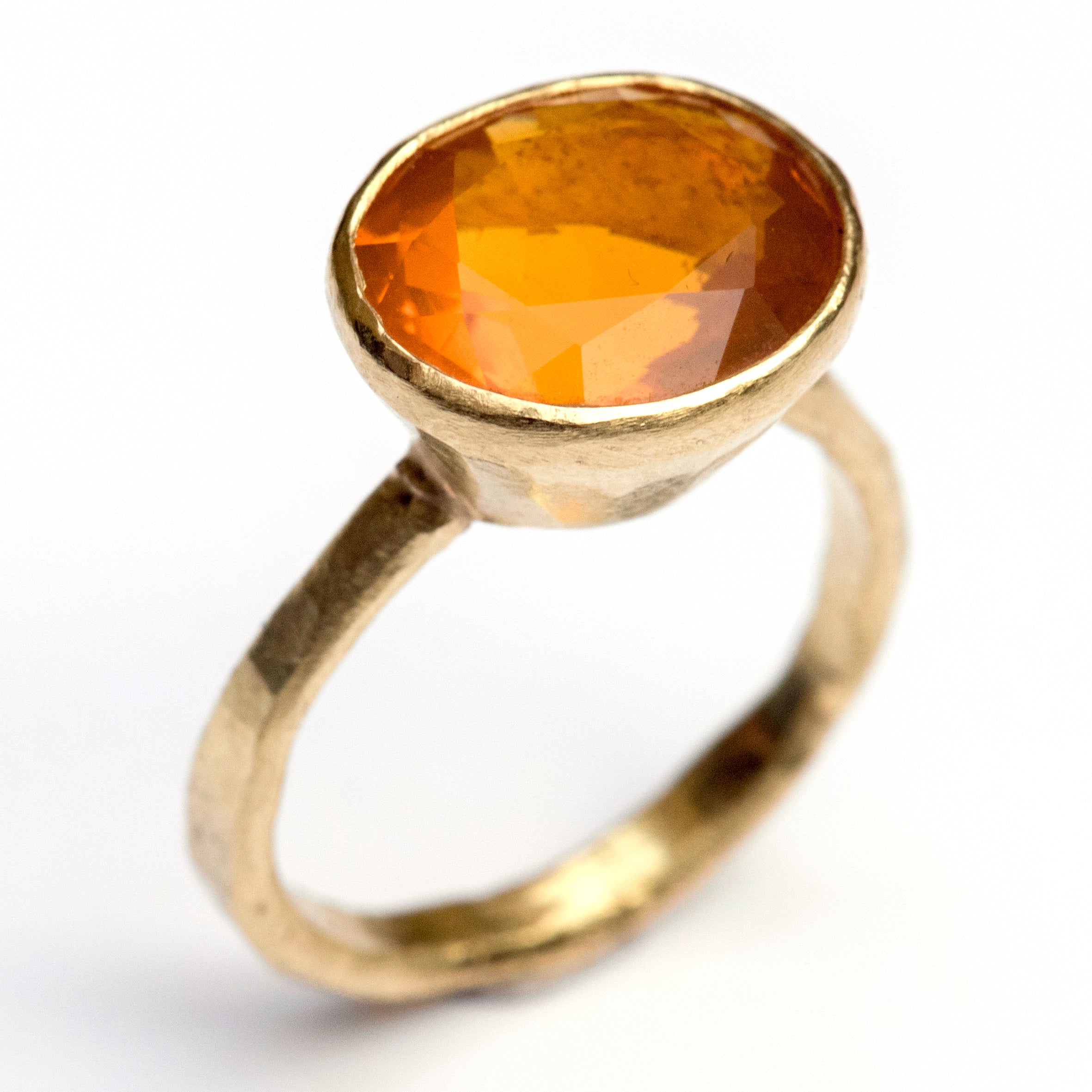 Fire Opal Gold Ring