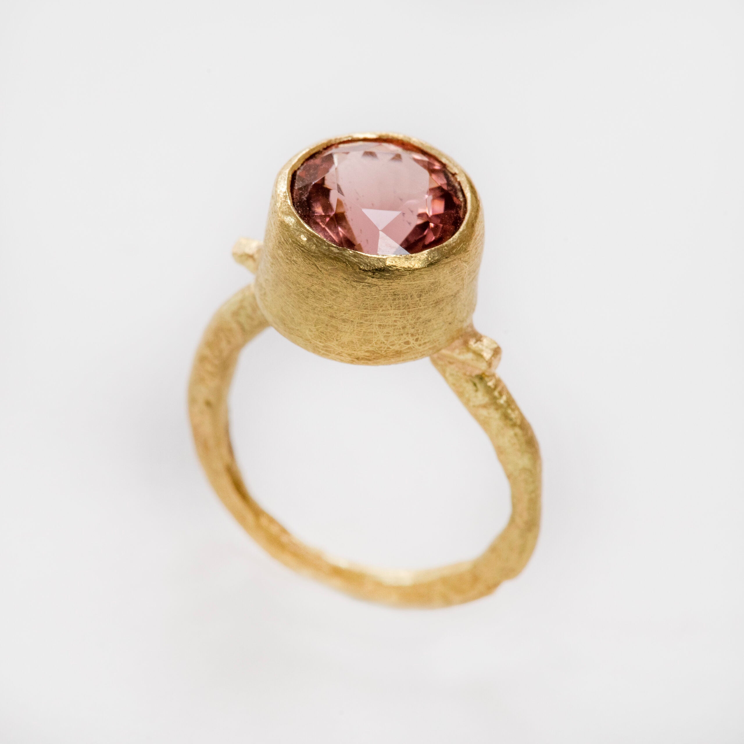 Salmon Pink Tourmaline ring by Disa Allsopp