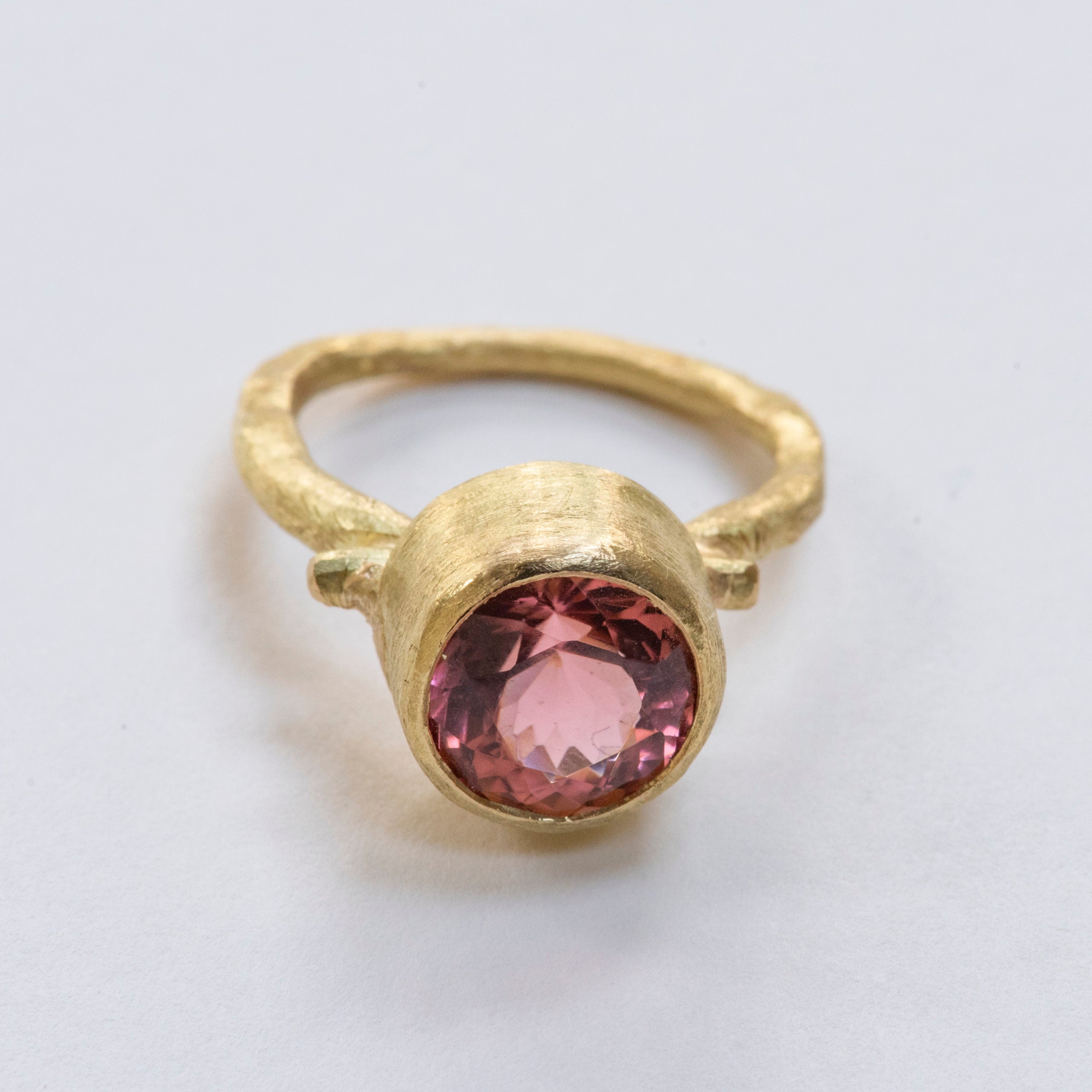 Salmon Pink Tourmaline ring by Disa Allsopp